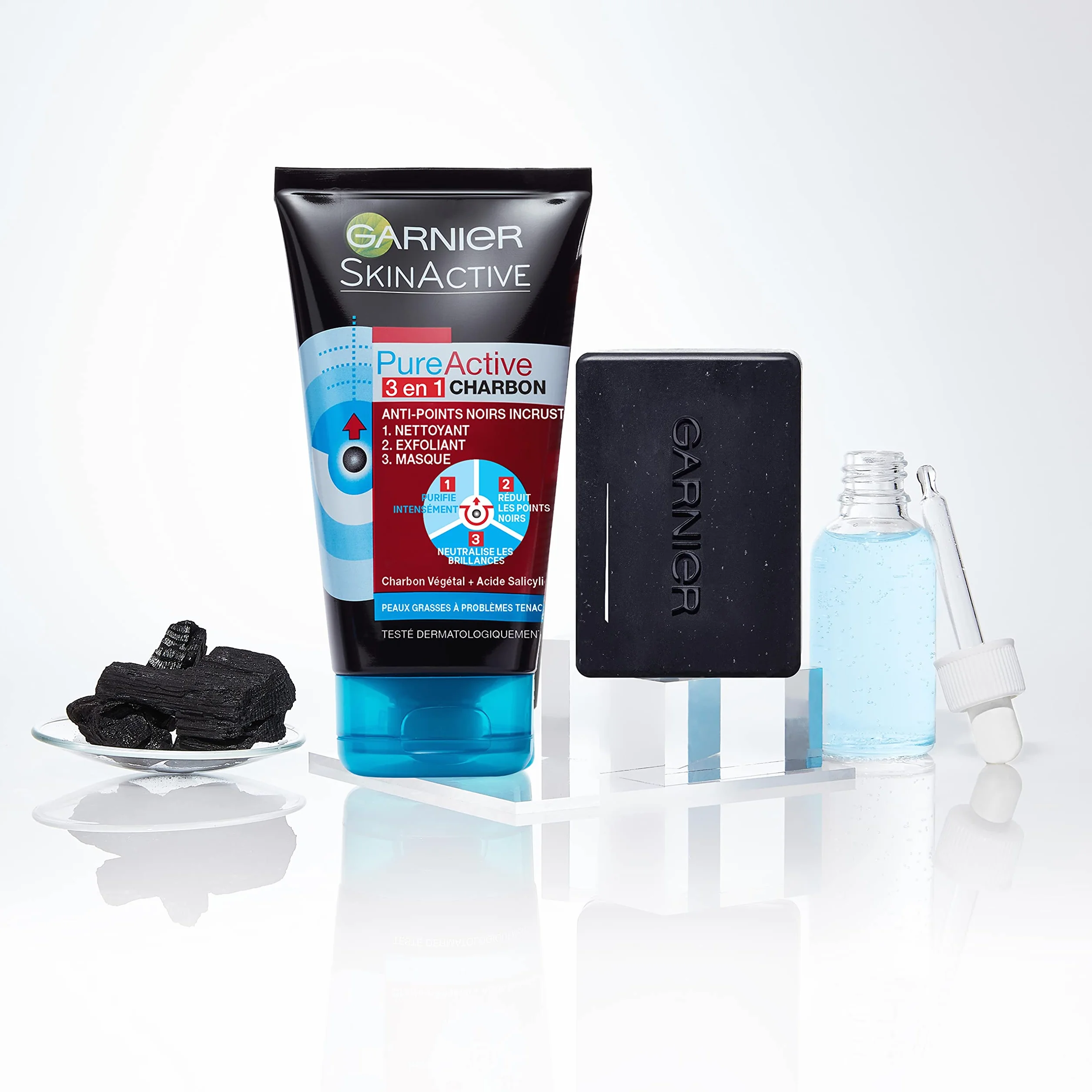 Garnier Pure Active Nettoyant Solide Au Charbon et Acide Salicylique Anti-Imperfections 100g