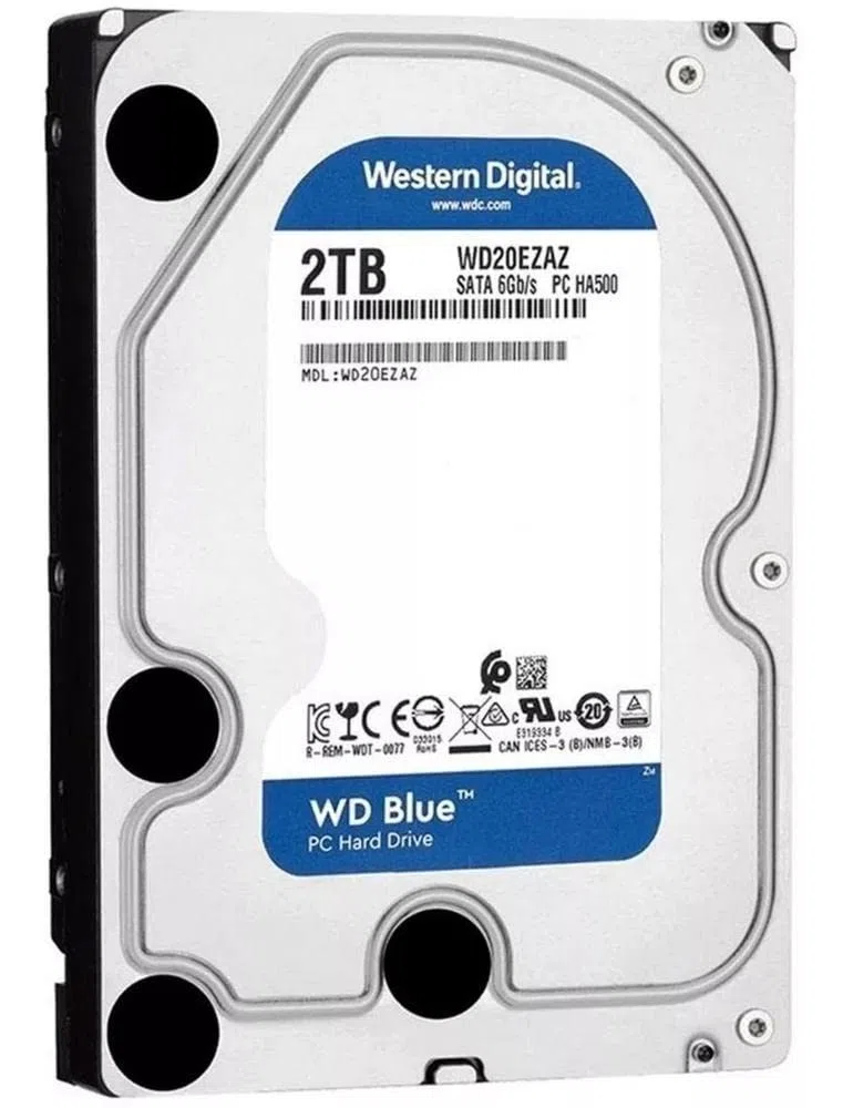 WESTERN DIGITAL Blue WD20EZAZ - Disque dur - 2 To - interne - 3.5" - SATA 6Gb/s - 5400 tours/min - mémoire tampon : 256 Mo