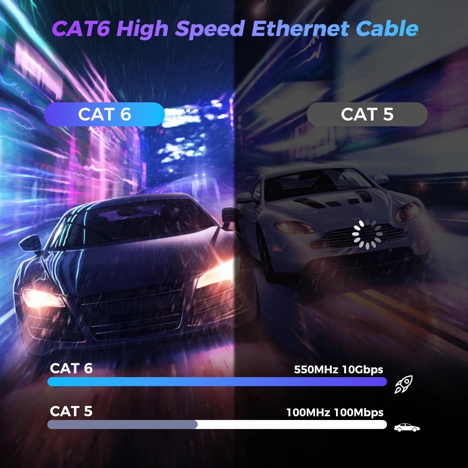 Câble Ethernet 70 m, haut débit 1000 Mbit/s, 250 MHz/s, câble LAN RJ45 noir, câble réseau adapté pour routeurs, ordinateurs, modem, commutateurs, jeux, panneaux de brassage