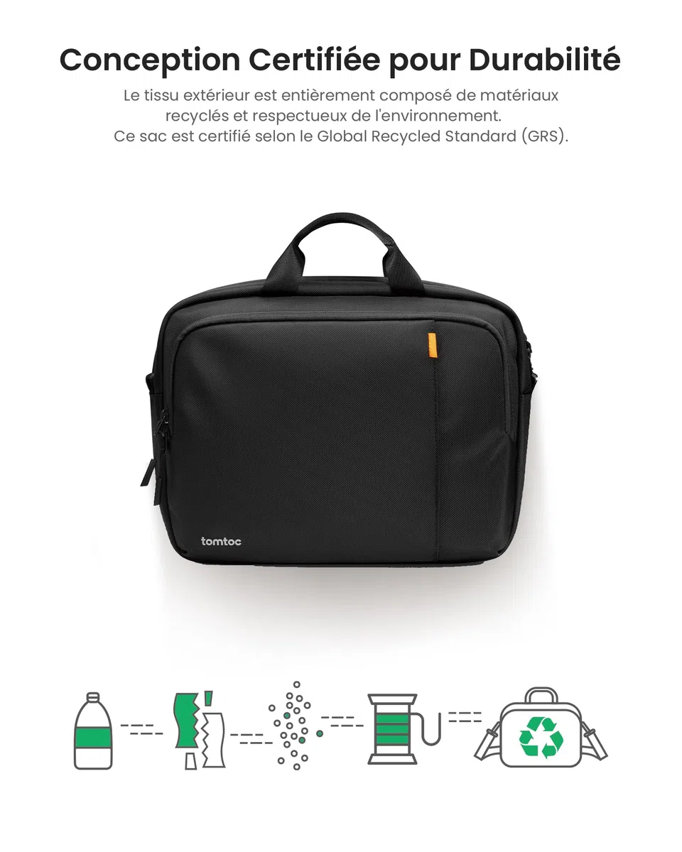 tomtoc Sacoche Multifonctionnelle pour ordinateur portable Sac d'épaule pour 13-14" MacBook Air/Pro, 2024 13,5" Microsoft Surface Laptop 6, Lenovo ThinkPad/Dell Inspiron/ASUS ZenBook/Acer Aspire 14