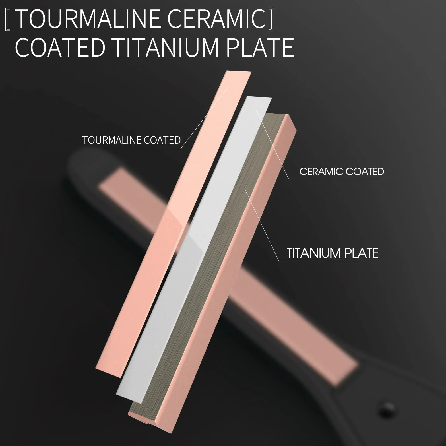 K&K Mini Fer à Lisser Cheveux Court Titane 2 en 1, 50℃-230℃, Arrêt Automatique, Double Tension Noir