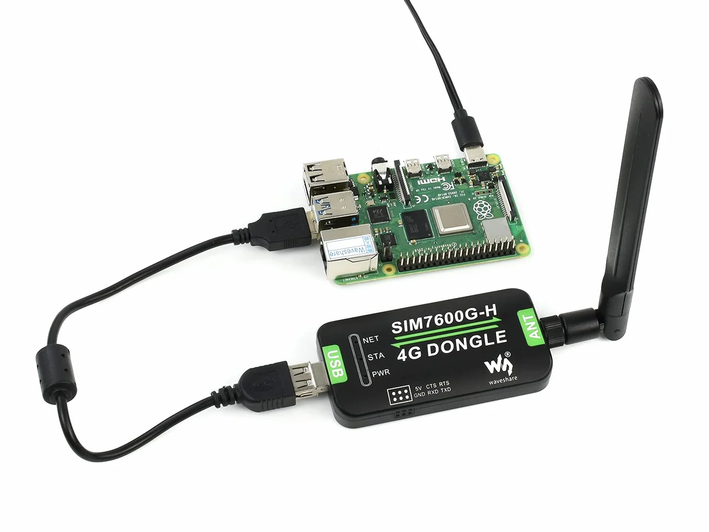Waveshare SIM7600G-H 4G Dongle z Anteną Kompatybilny z Windows/Linux
