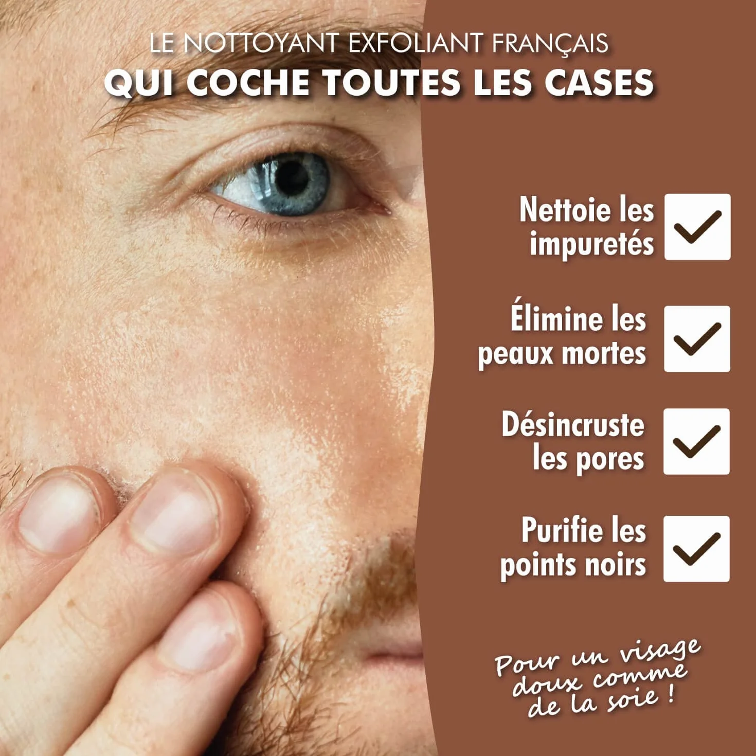 Monsieur BARBIER Nettoyant Exfoliant Visage Homme 250mL Gommage Naturel Végan Français