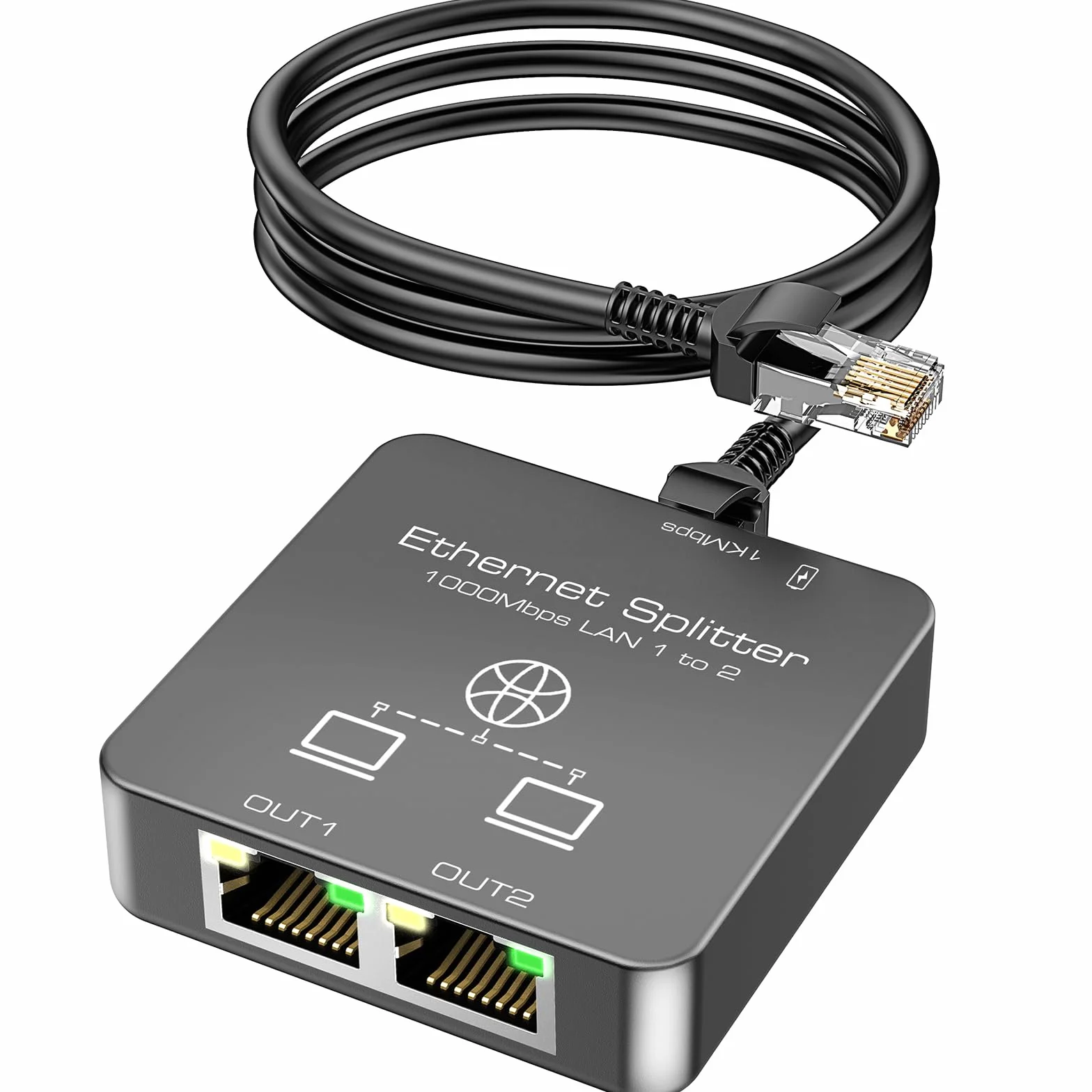 KiWiBiRD switch ethernet 2 port gigabit 1000Mbps doubleur rj45 repartiteur cat 8 7 6 5e 5