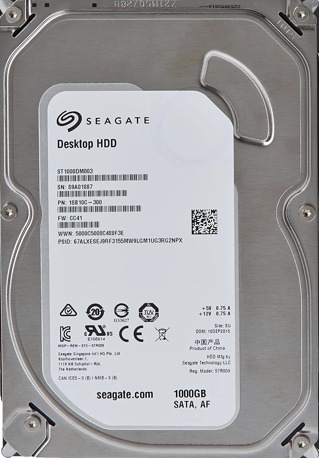 Seagate ST1000DM003 Barracuda Disques Dur 3.5 Serial ATA