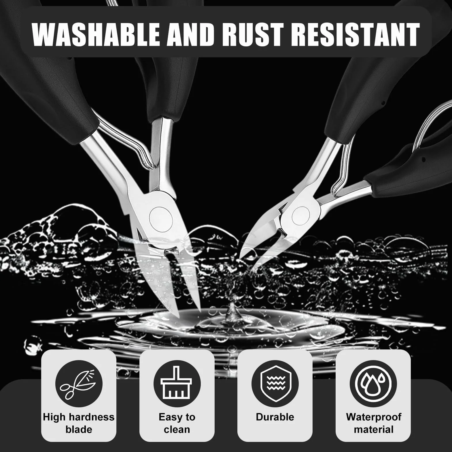 VBK Coupe Ongles Professionnelle Set de 2, Pince à Ongle Incarné Acier Inoxydable, Instrument Précision Pédicure Manucure