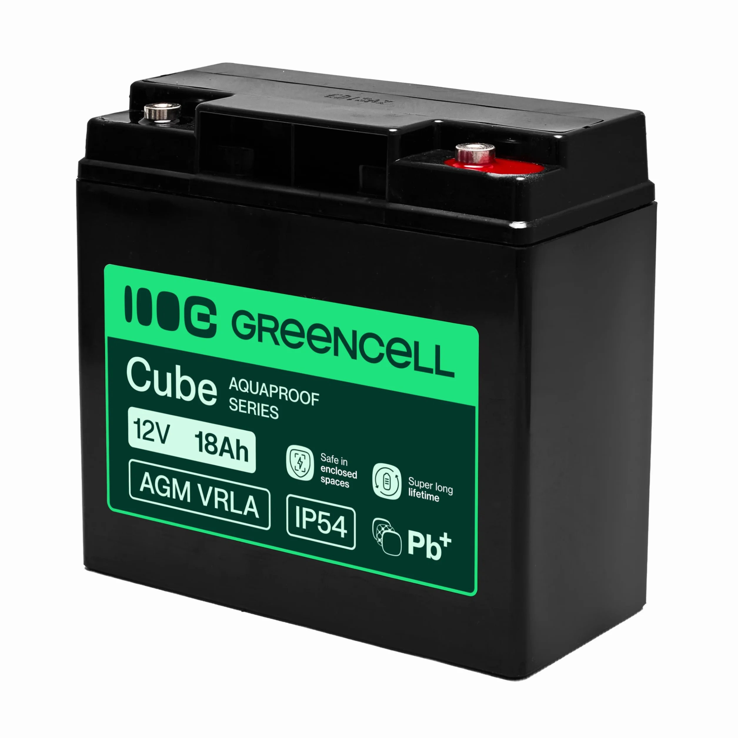 Greencell AGM VRLA Batterie 12V 18Ah Gel sans Entretien IP54 pour UPS Alimentation Secours
