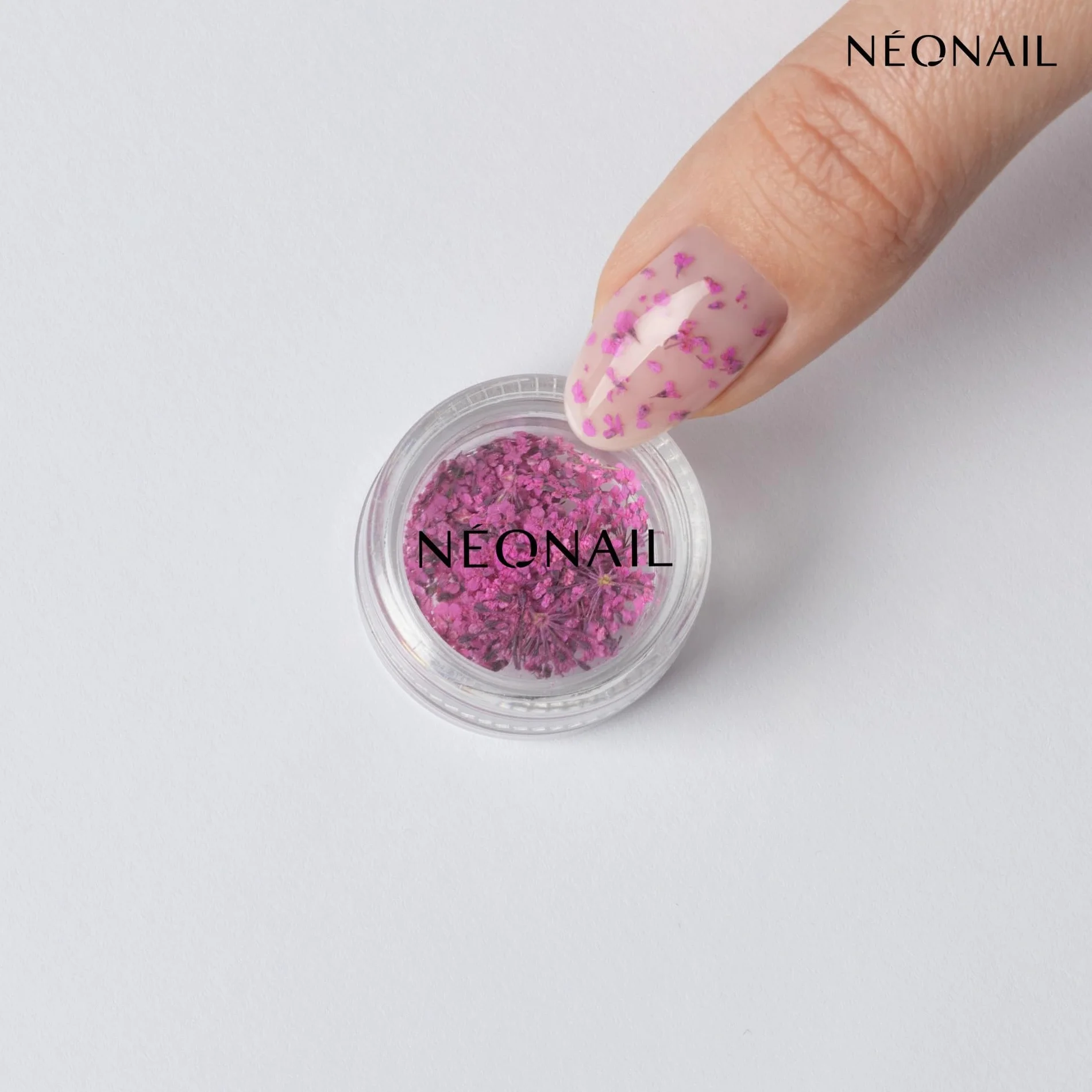 NEONAIL Fleurs Séchées Set de décoration d'ongles Nail Art 3 couleurs rose violet orange