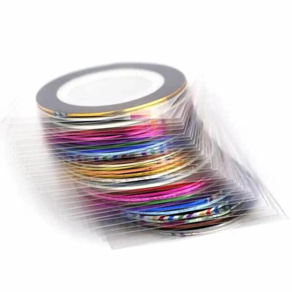 Rouleaux Striping Tape Line Nail Art Décoration Autocollants pour Ongles 30 Pcs Couleurs Mixtes