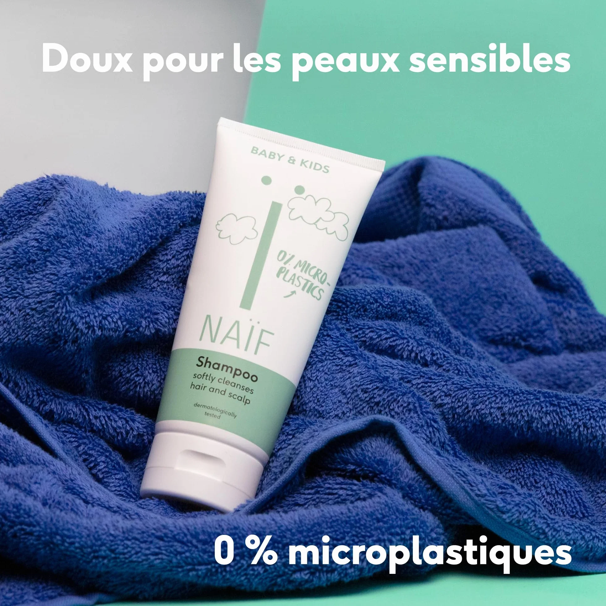 Naïf Shampoing Soin Bébé & Enfant 500 ml – Naturel, Vegan, Sans SLES, Sans Microplastiques
