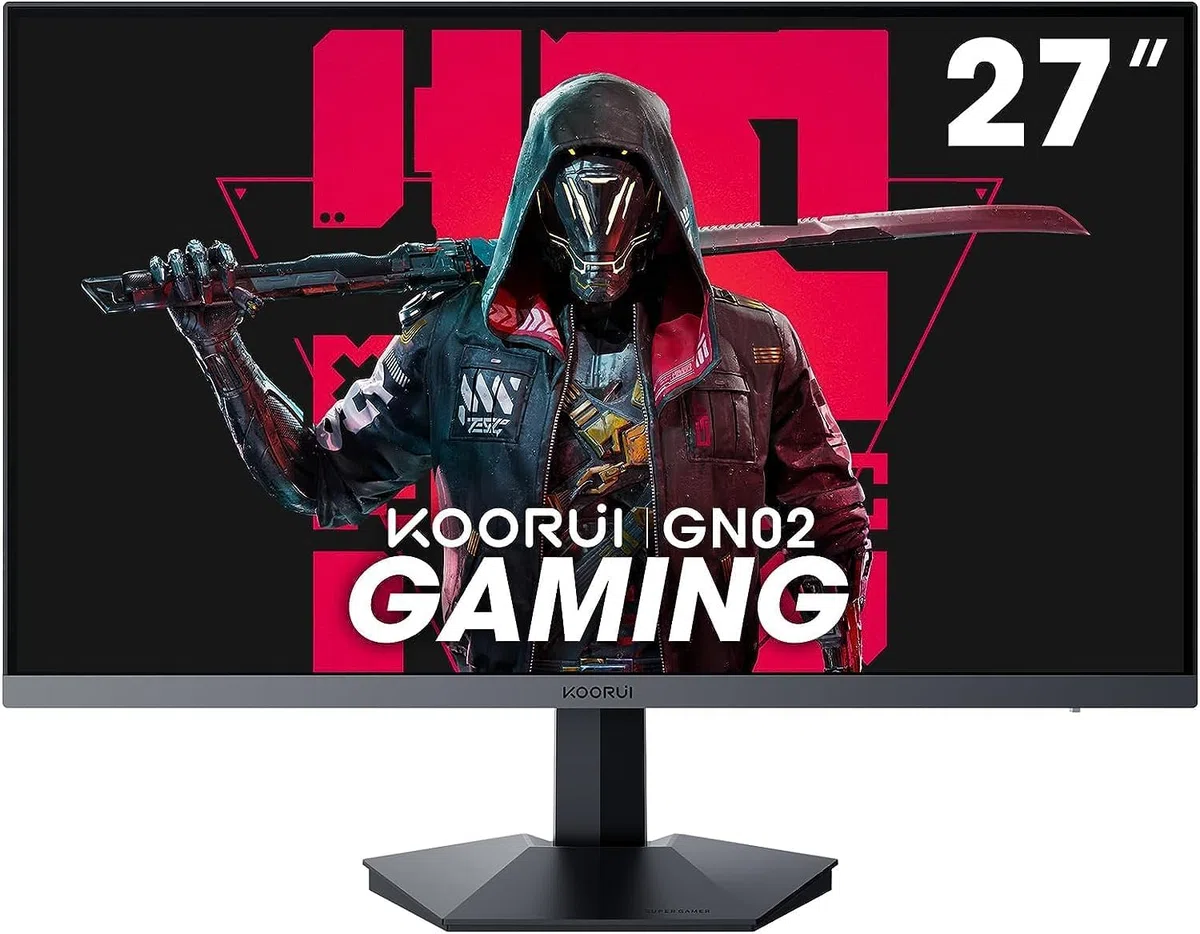 KOORUI Ecran Pc Gamer 27 Pouces, Moniteur PC 240Hz, FHD, 1ms, Adaptive Sync (1920 x 1080p, DCI-P3 90%, SRGB 100%, HDMI, DisplayPort, VESA 75x75)