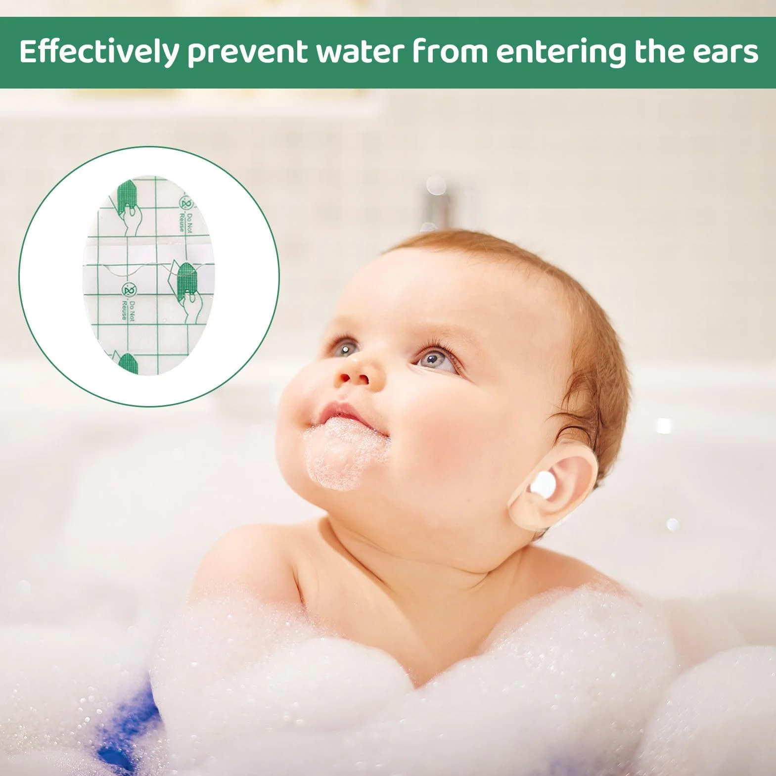 Pansement Oreille Piscine 100 pièces Protection Oreille Enfant Cache Oreille Etanches Jetables Sûr pour Natation Douche Surf