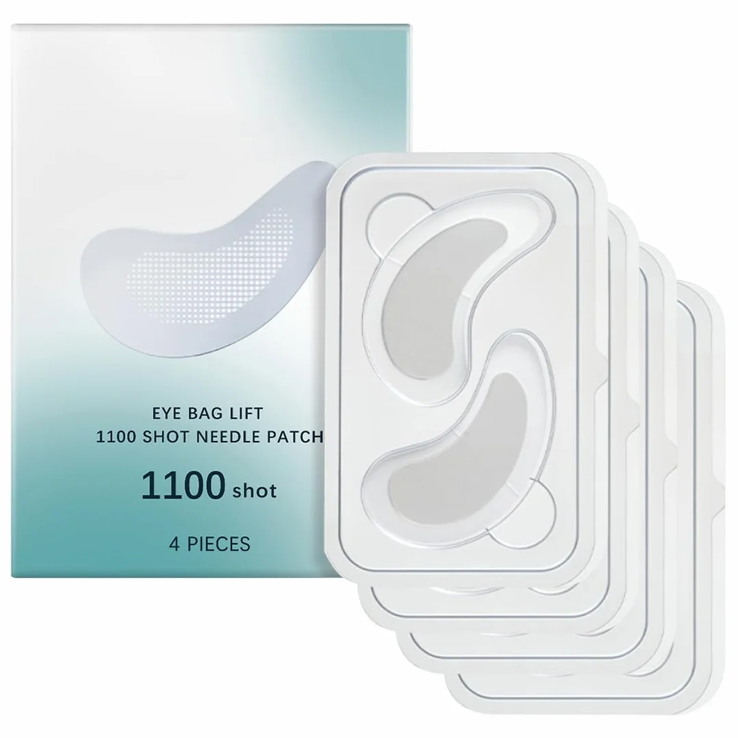 Patchs pour les Yeux à Micro-aiguilles Dissolvantes Anti Cernes Poche Éclat, Patch Nano Microneedle avec Acide Hyaluronique Peptides