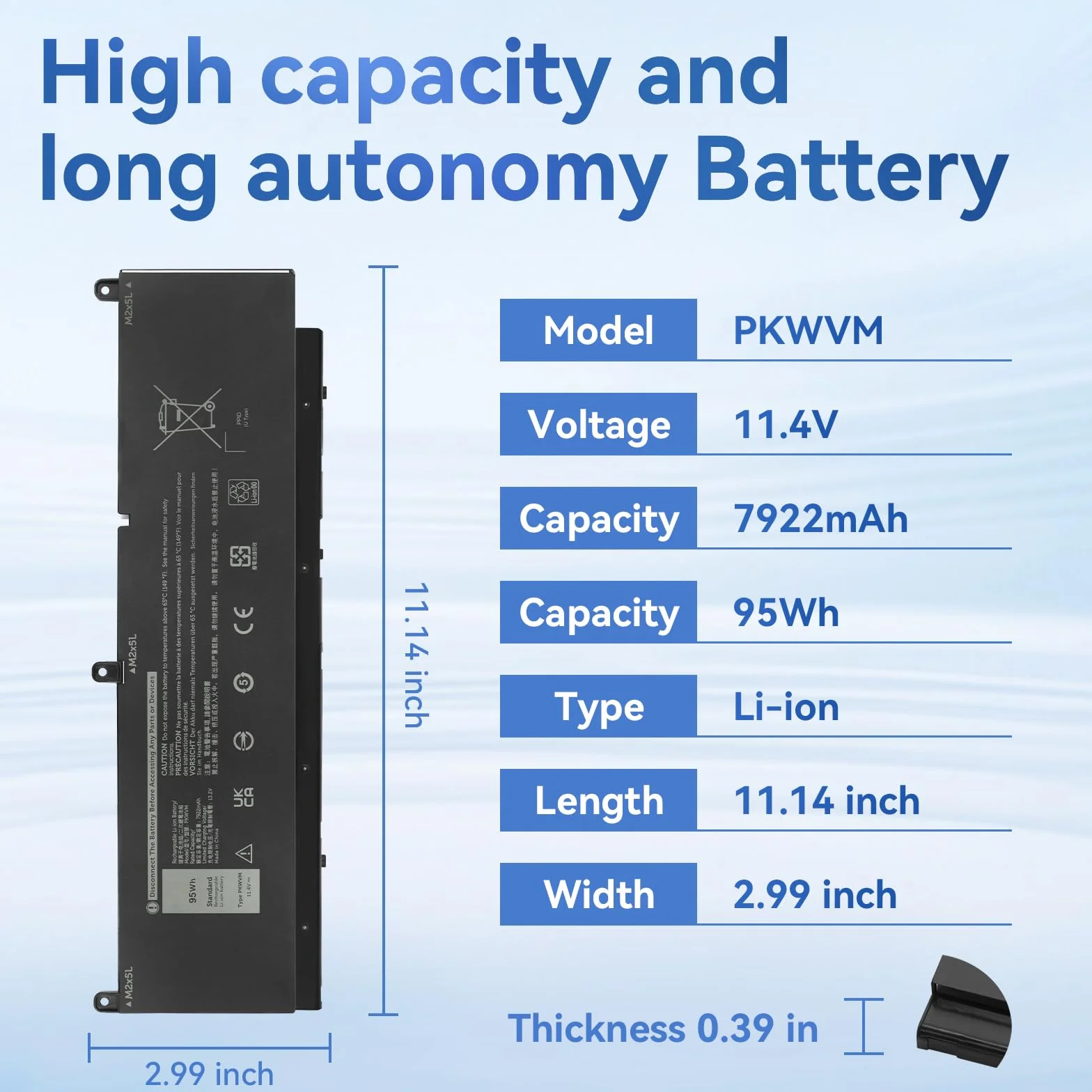 Laptop Batterie Dell Precision 15 7550 7560 17 7750 7760 Mobile Workstation C903V CR72X 447VR 68ND3