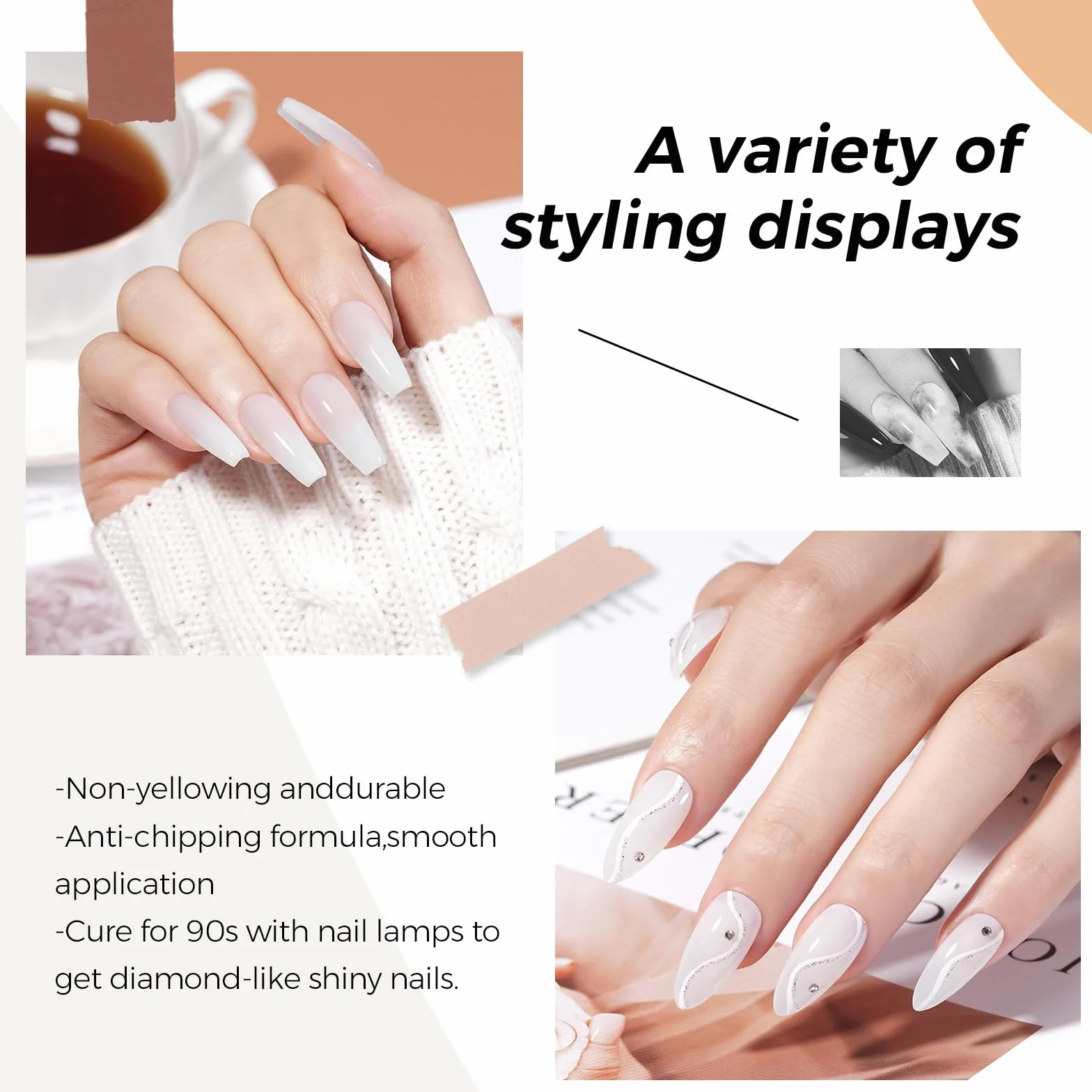 TOMICCA Vernis Semi Permanent Blanc Laiteux UV Gel 8ML