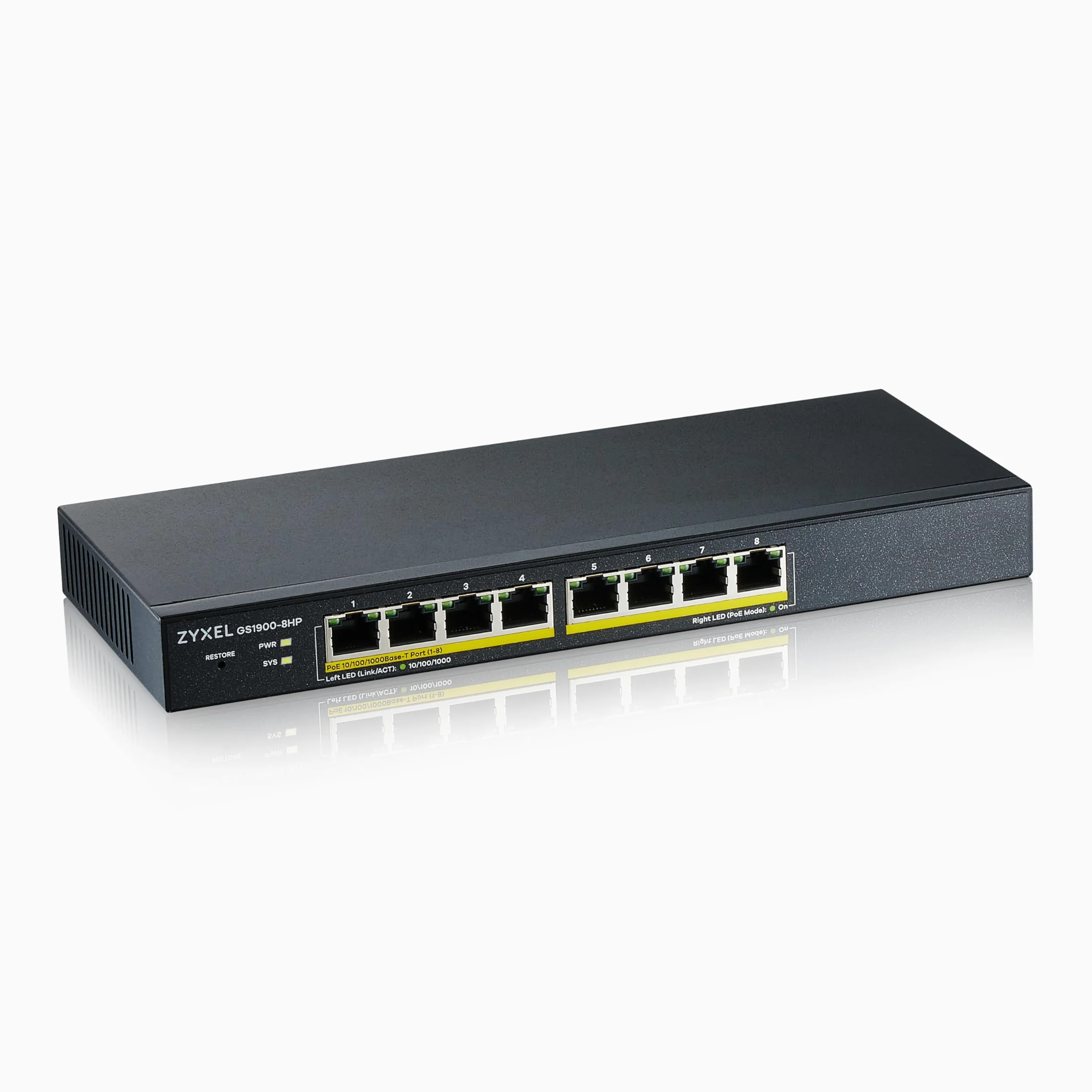 ZYXEL Commutateur PoE géré Intelligent GbE à 8 Ports