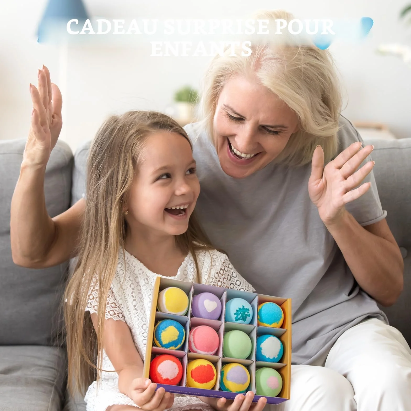 Bombes de Bain pour Enfants avec Jouet Surprise, Organiques Naturelles, Sans Cruauté, Cadeau pour Garçons et Filles