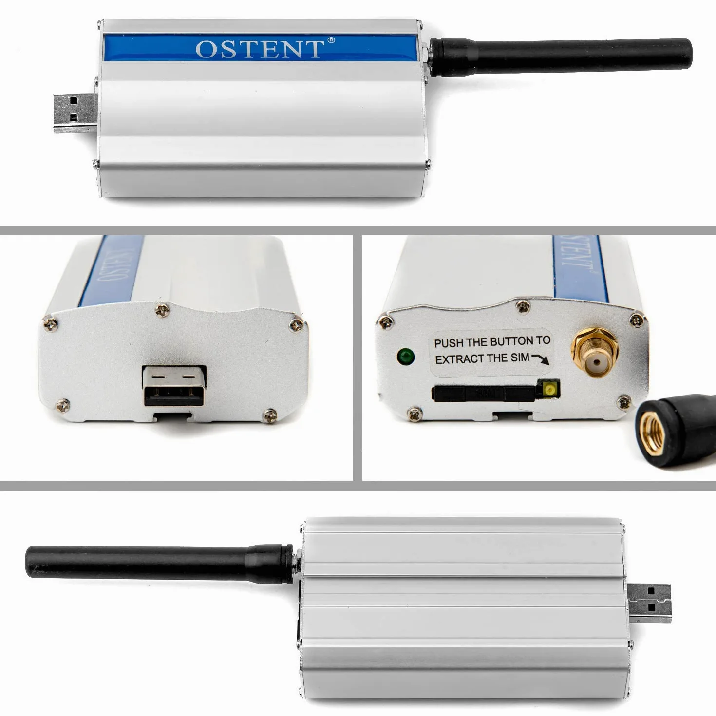 OSTENT Modem WCDMA/UMTS/HSDPA/HSPA +/FDD-LTE 4G avec SIMCOM Module SIM7600A Port USB Commandes at SMS de Masse MMS TCP/IP