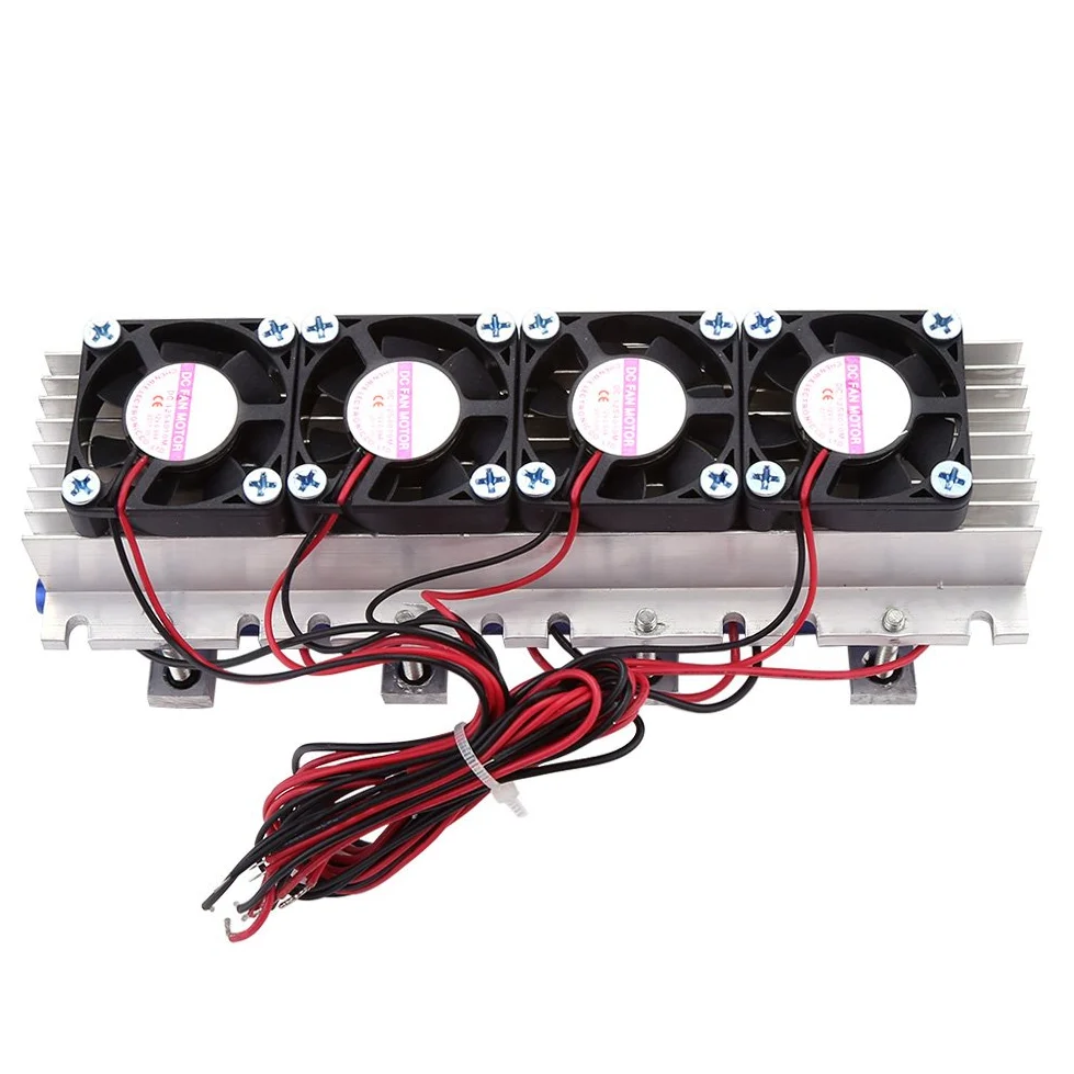 Refroidisseur Semi Conducteur 288W pour Aquarium Piscine Appareils Equipements Thermostatique Air Eau Refroidissement Sans Prise 4 Ventilateurs DIY