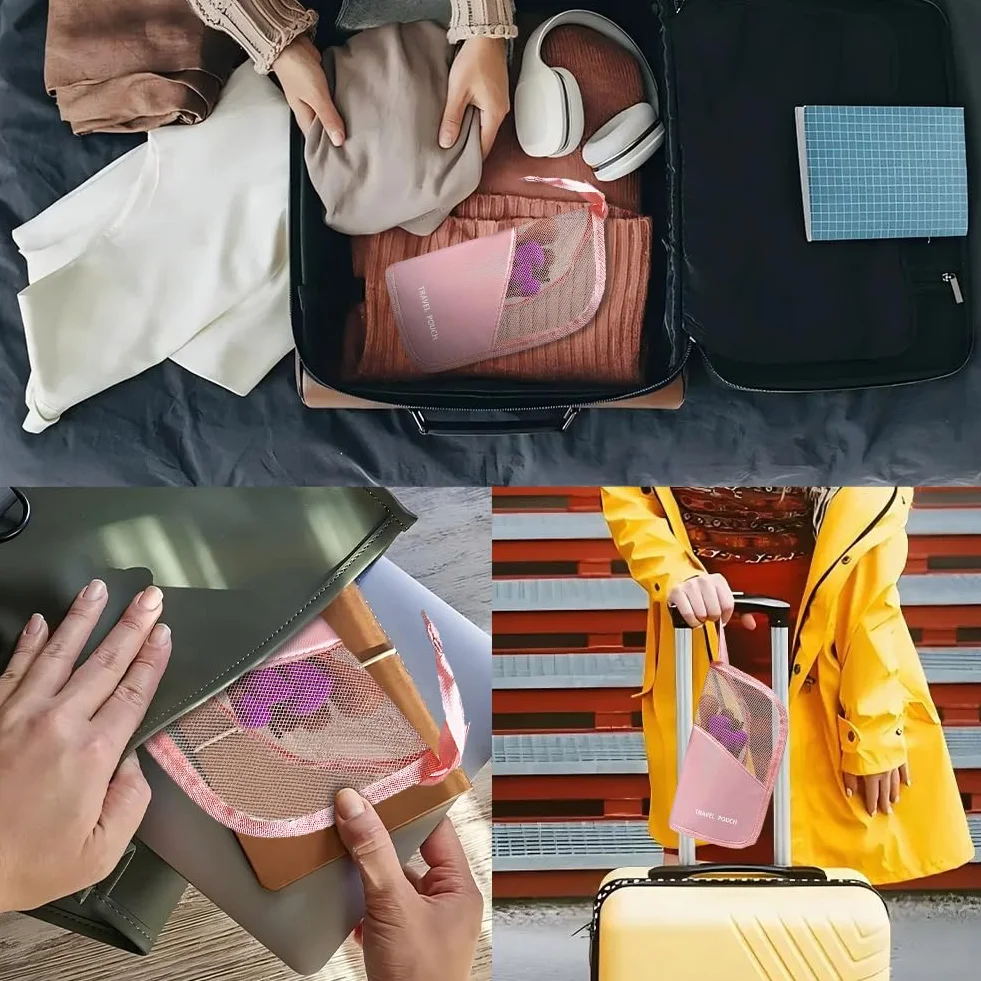 Sac de Pinceau de Maquillage Multifonctionnel Porte-Pinceau de Voyage Étanche Translucide