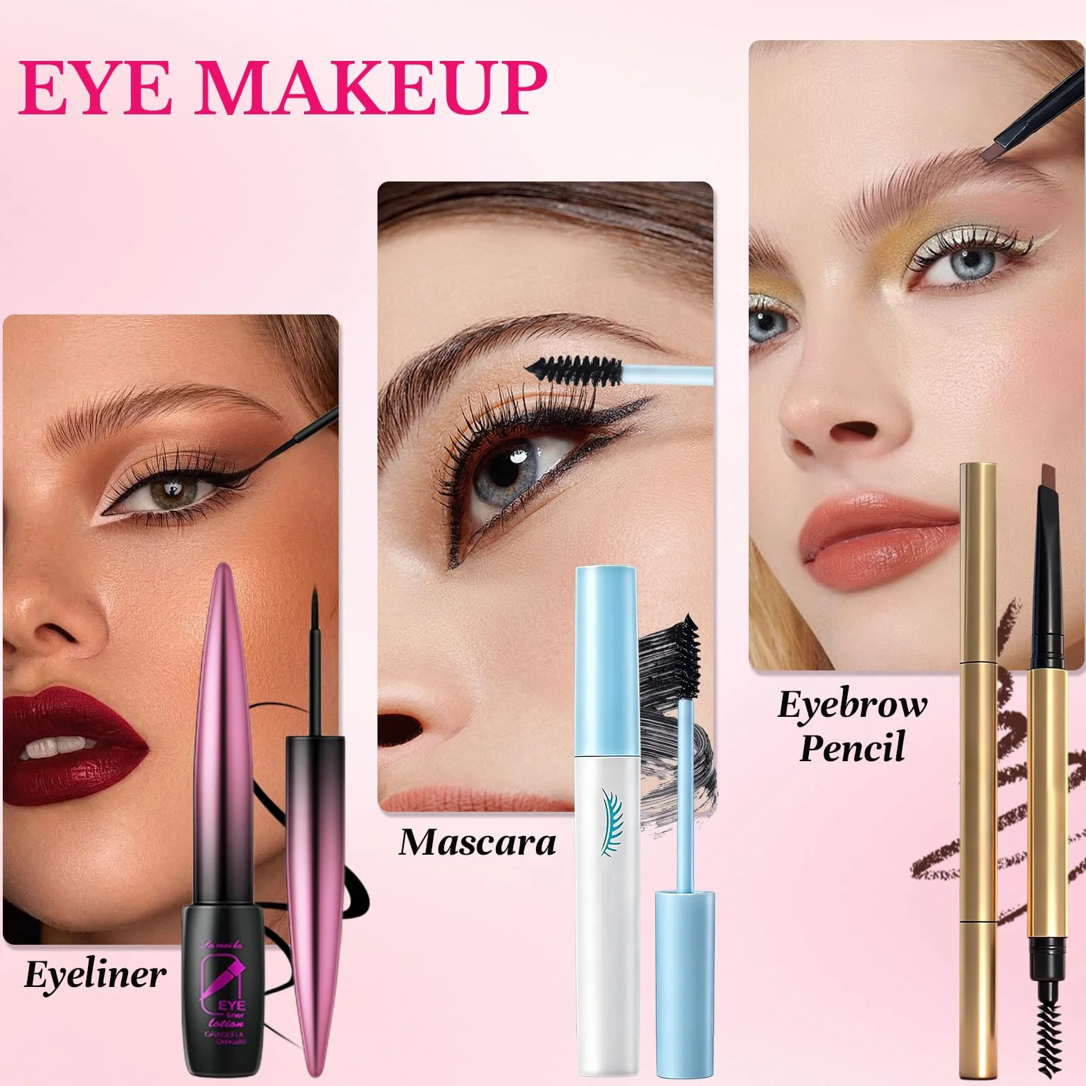Coffret Maquillage Femme Professionnel avec Ombres Paupière Fond de Teint Lipgloss Blush Correcteur Mascara Eyeliner Pinceaux