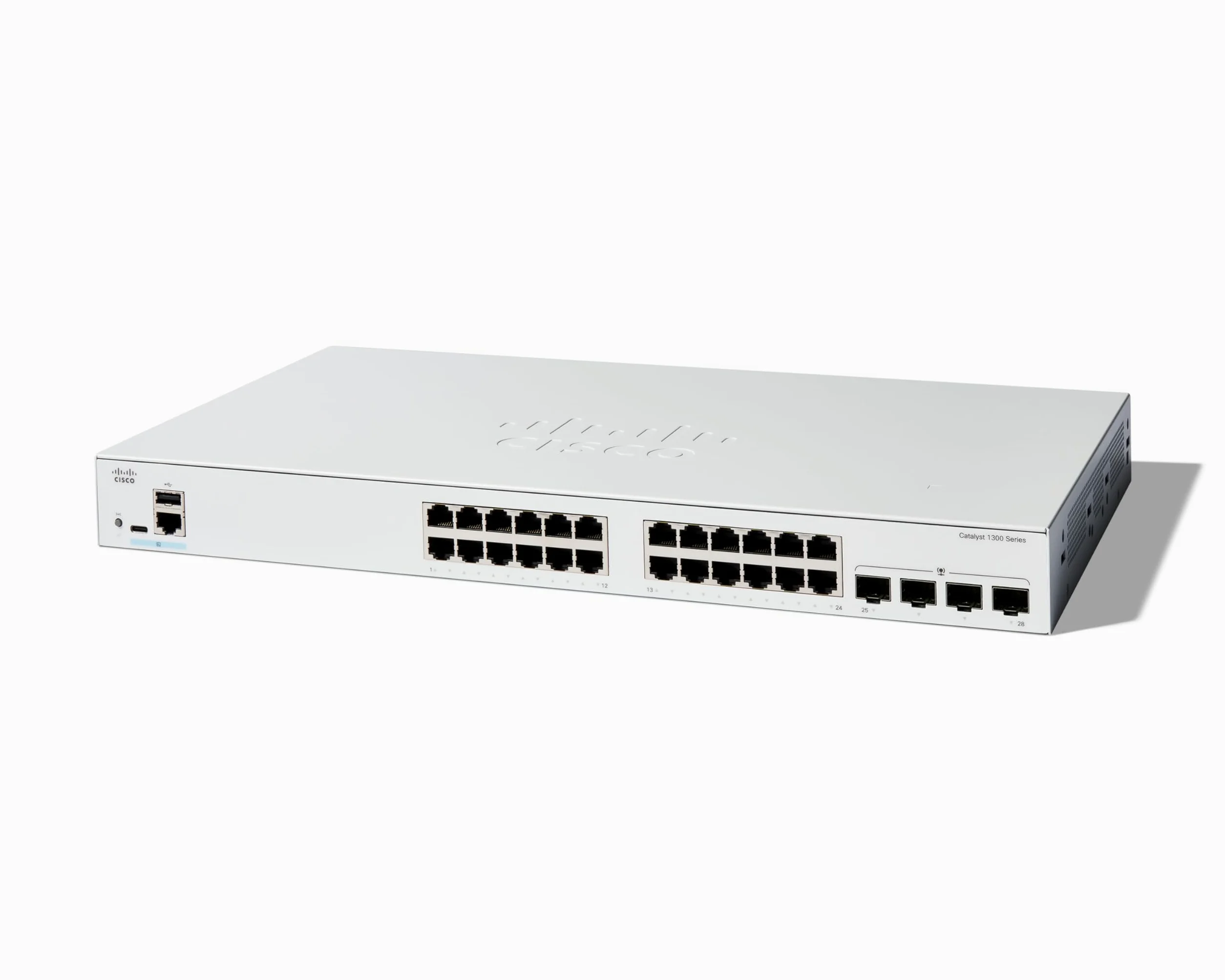 Cisco Commutateur administrable Cisco Catalyst 1300-24T-4G, 24 Ports GE, Ports SFP 4x1GE, Garantie limitée à Vie (C1300-24T-4G)