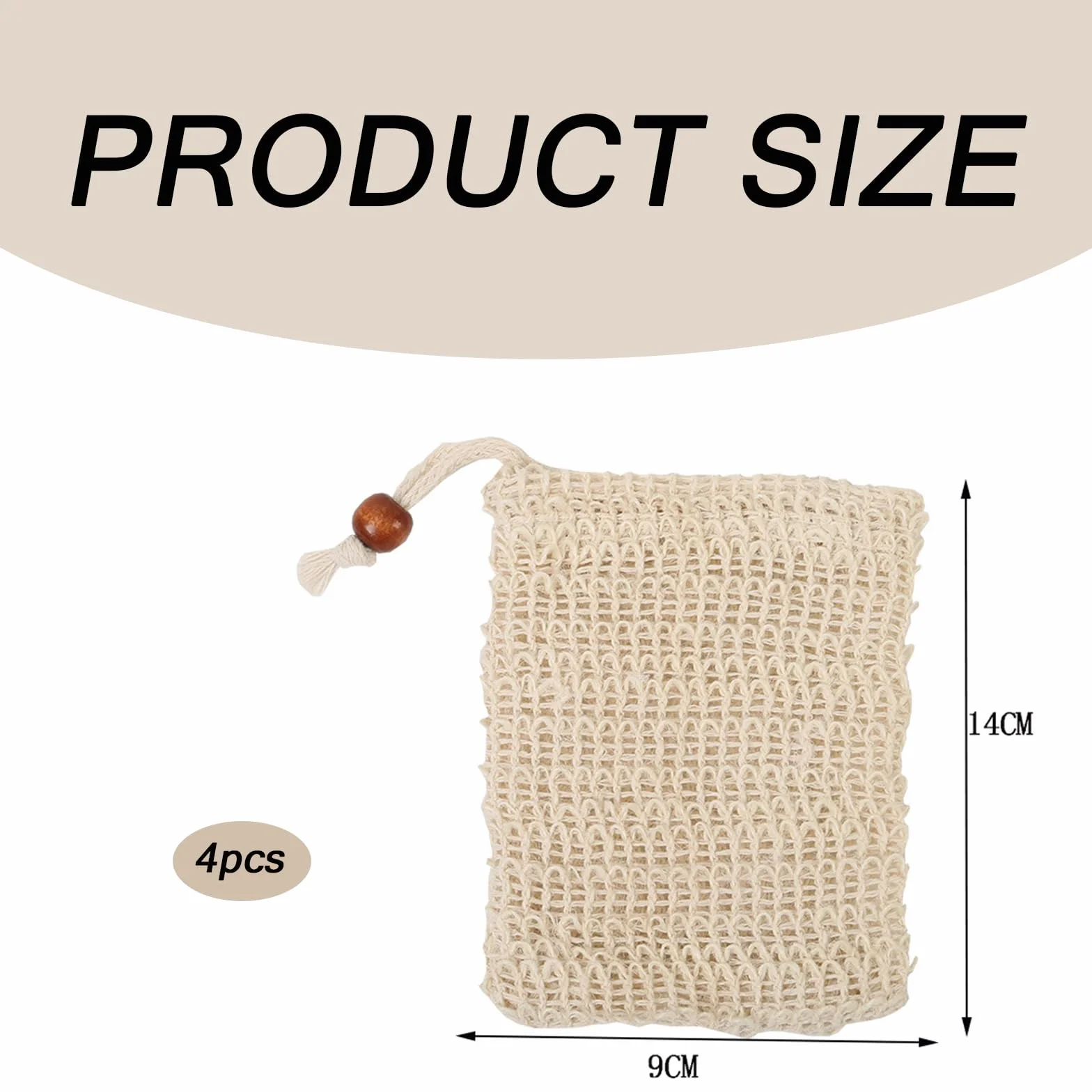 Lot de 4 sacs à savon solides extra grands avec étiquettes colorées pour shampooing solide, douche et voyage