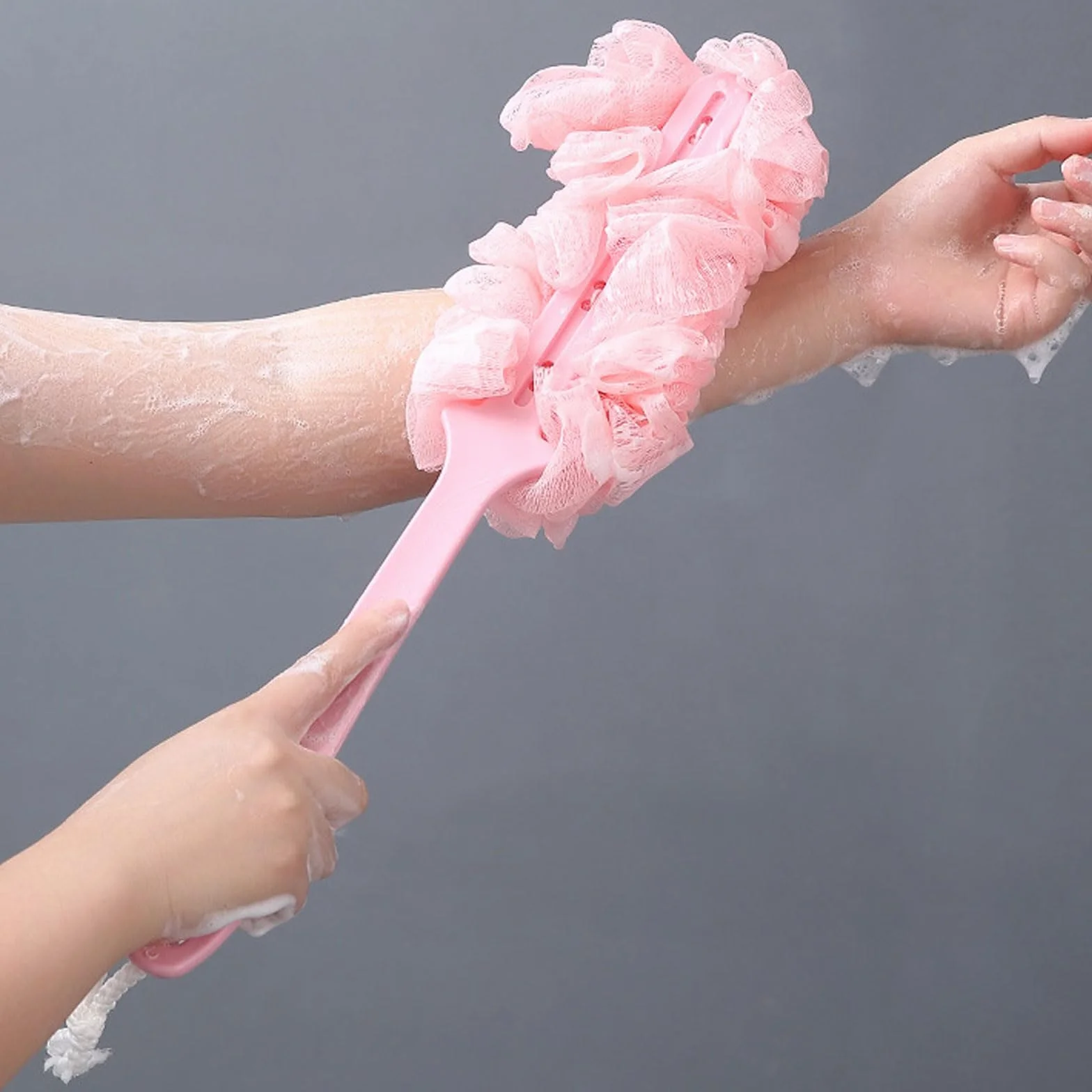 Brosse de bain à poignée longue pour exfolier et enlever, Back Brush Scrubber Shower Loofah