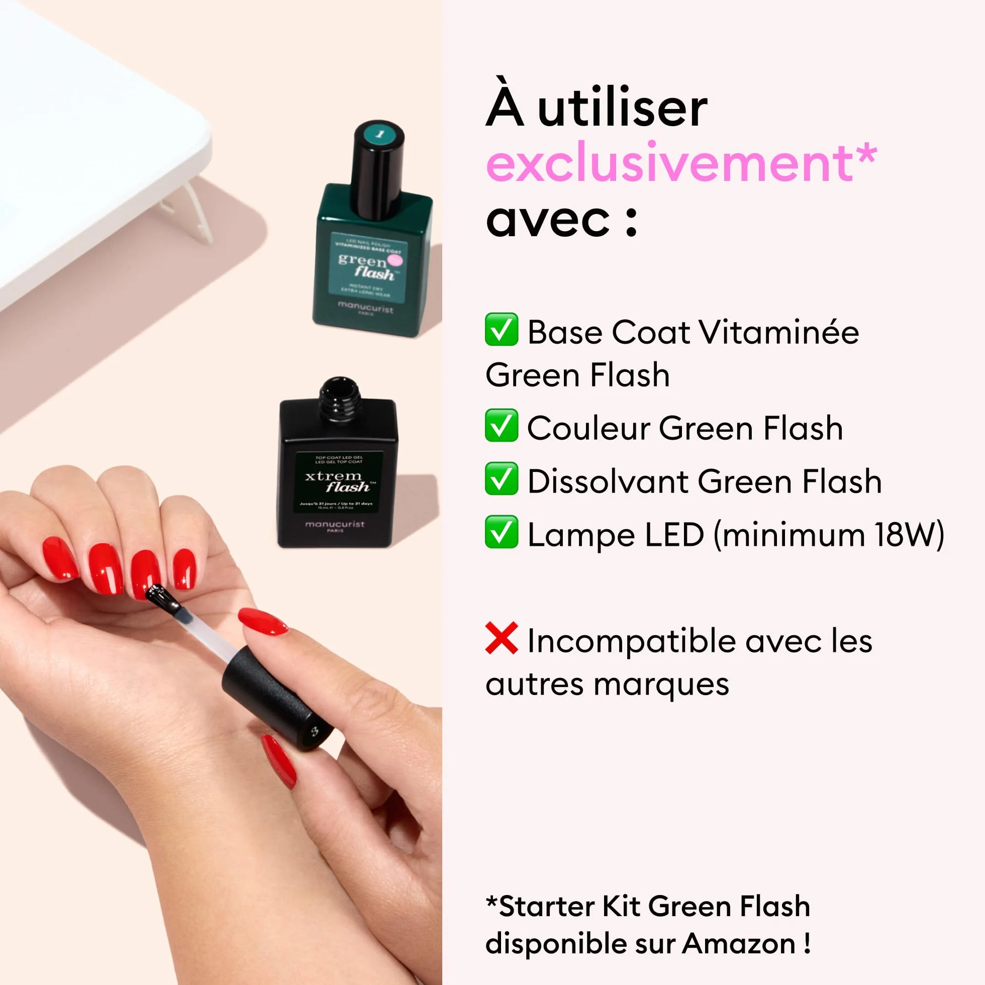 Manucurist Top Coat Gel Semi Permanent Xtrem Flash™ Longue Durée sans TPO UV Vegan Nail Polish