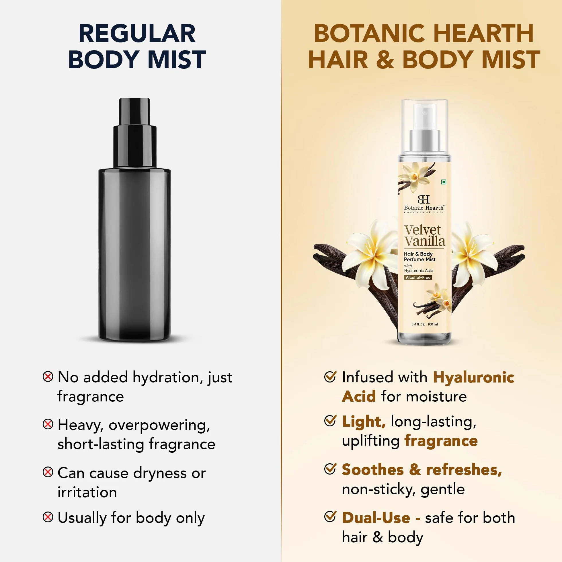 Botanic Hearth brume parfumée cheveux corps vanille 100 ml