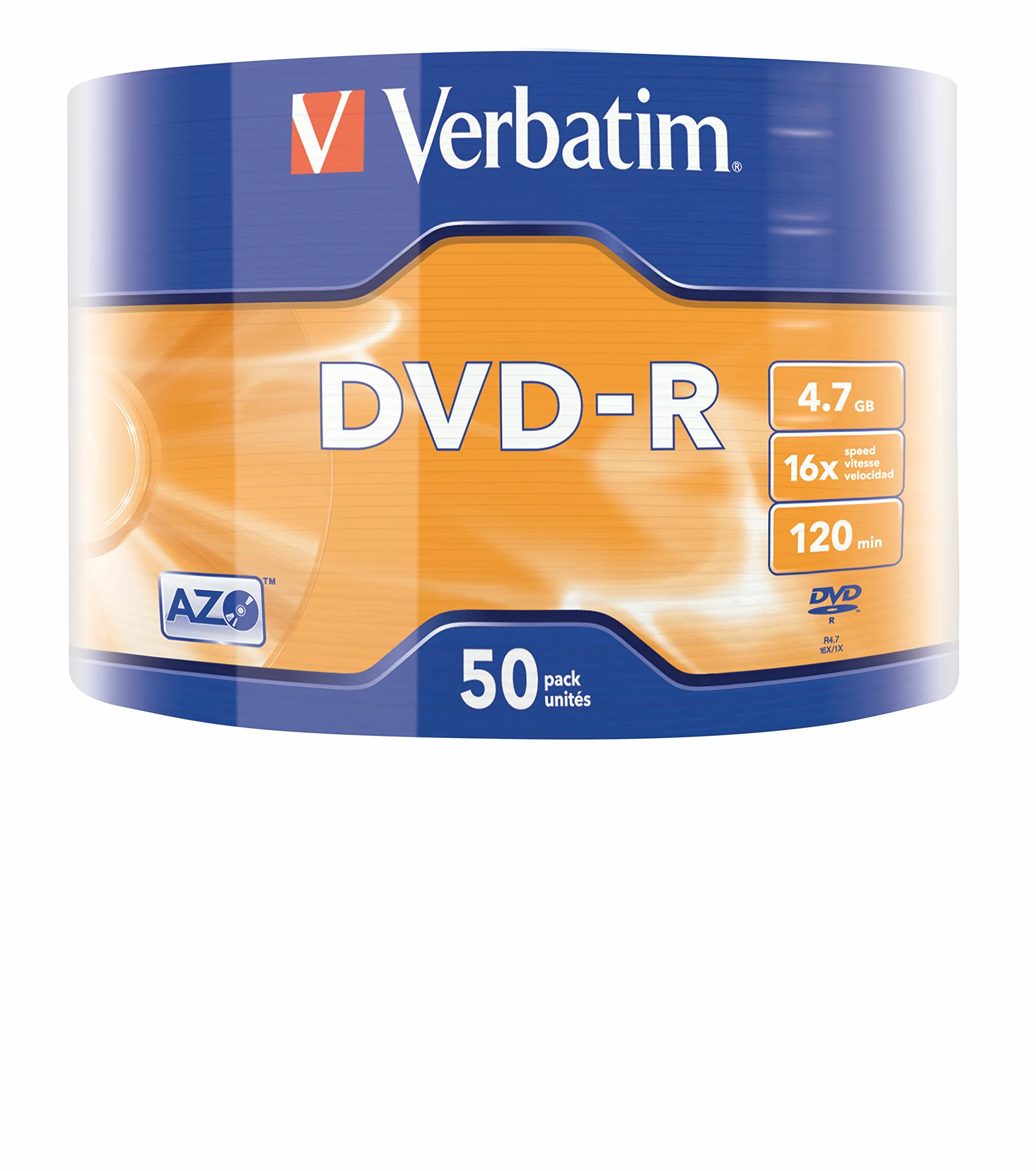 Verbatim DVD-R 4,7 Go 16x 50er Spindle Argent