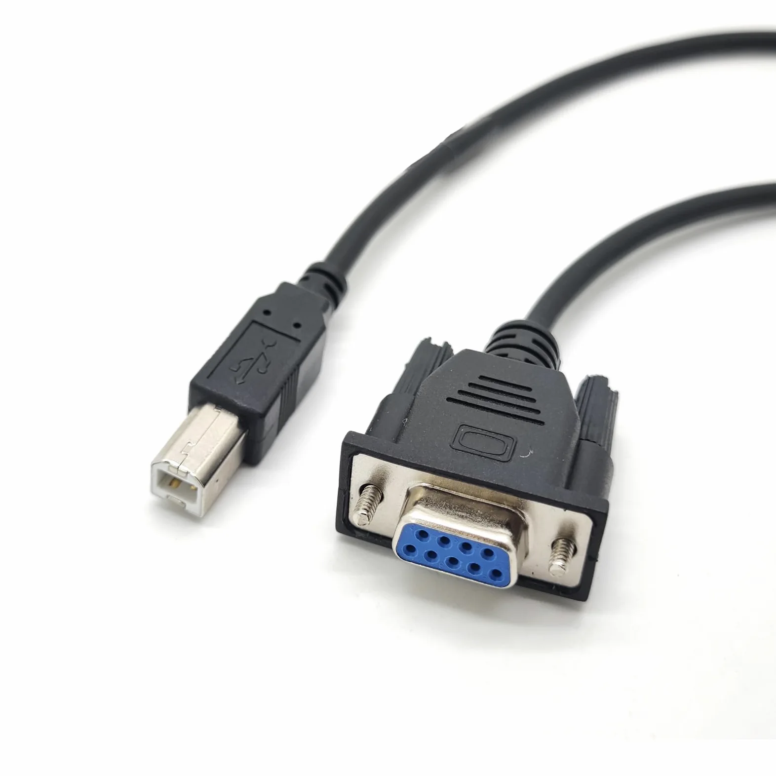 Câble adaptateur USB B Port d'impression mâle vers DB9 femelle RS232 Câble série DB9 vers USB type B Câble adaptateur d'imprimante de transmission de données 1,5 m
