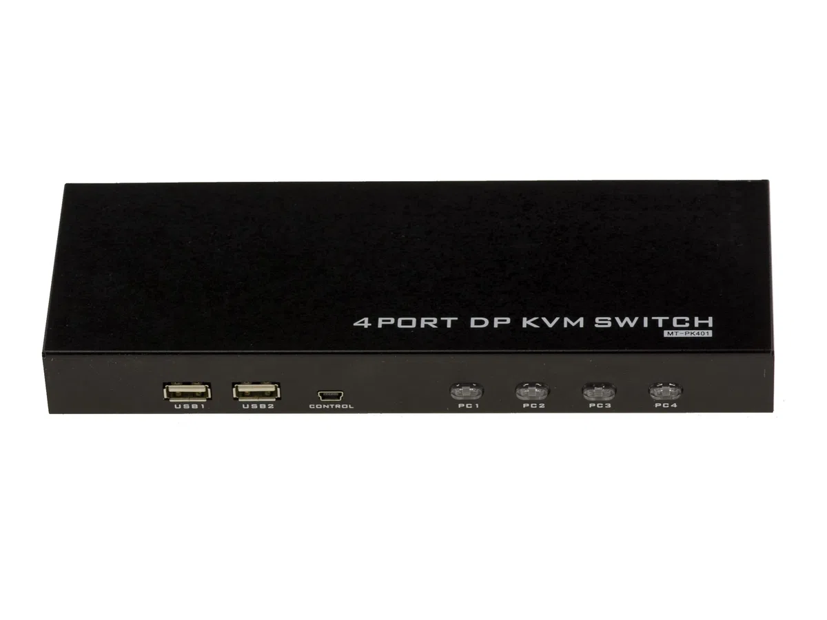 KALEA-INFORMATIQUE KVM Switch Automatique pour 4 PC avec Liaison écran DISPLAYPORT 4K 60Hz et Clavier Souris sur Port USB. avec télécommande, Alimentation et Cordons - Ultra HD 4K 60Hz