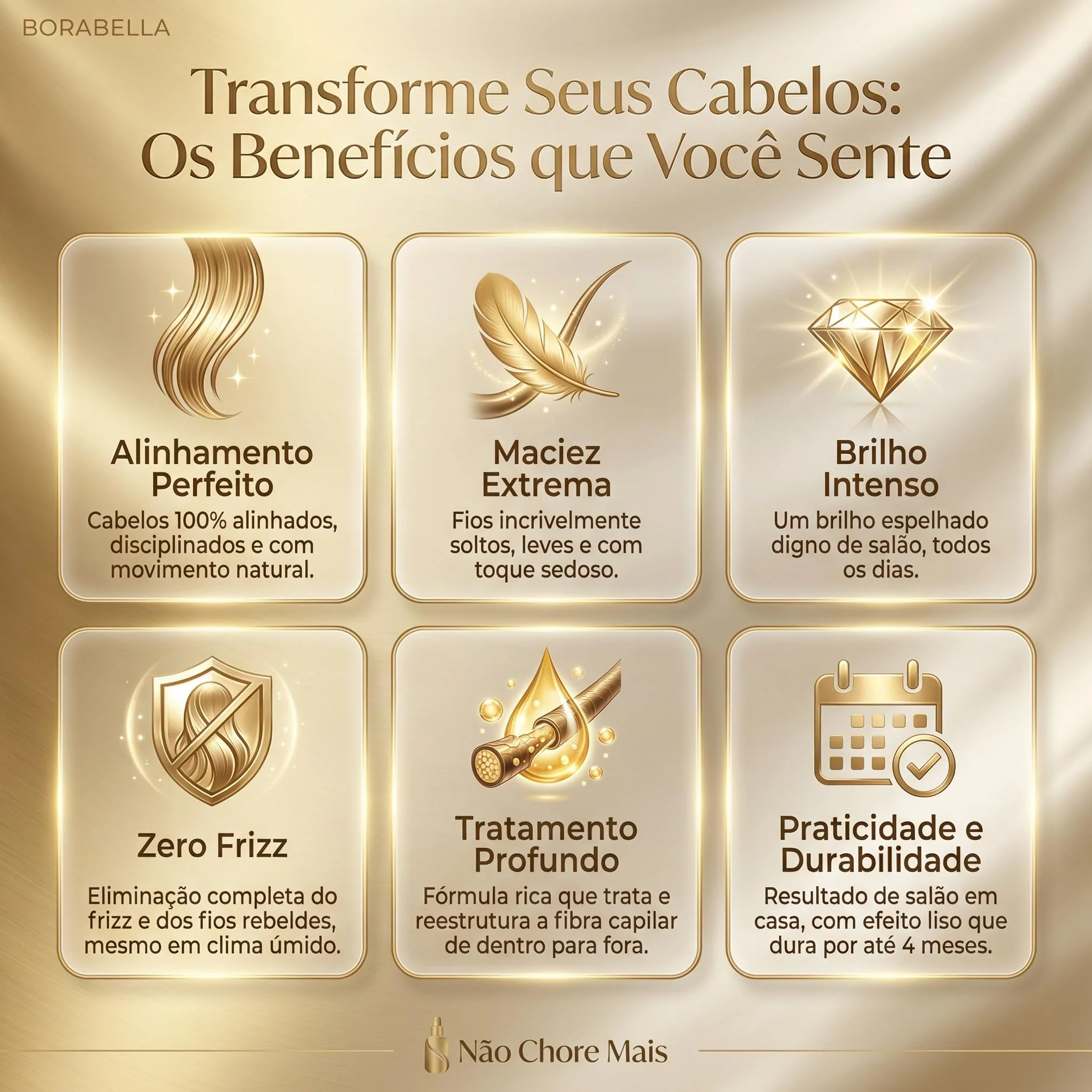 Borabella Não Chore Mais Coffret de soins capillaires professionnels lissage sans formaldéhyde 2 x 1000 ml