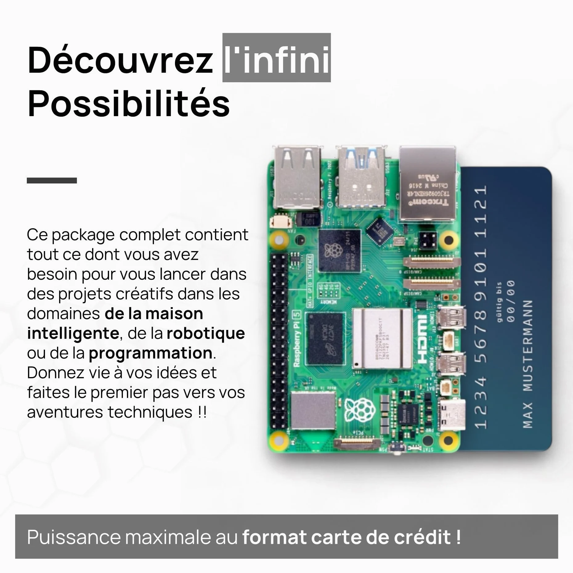 db-tronic Raspberry Pi 5 4 Go Cooler Kit | Édition 64 Go | Alimentation 27 W | Boîtier Airflow | Refroidissement Actif | Micro HDMI | idéal pour Home Assistant et Le Smart Home