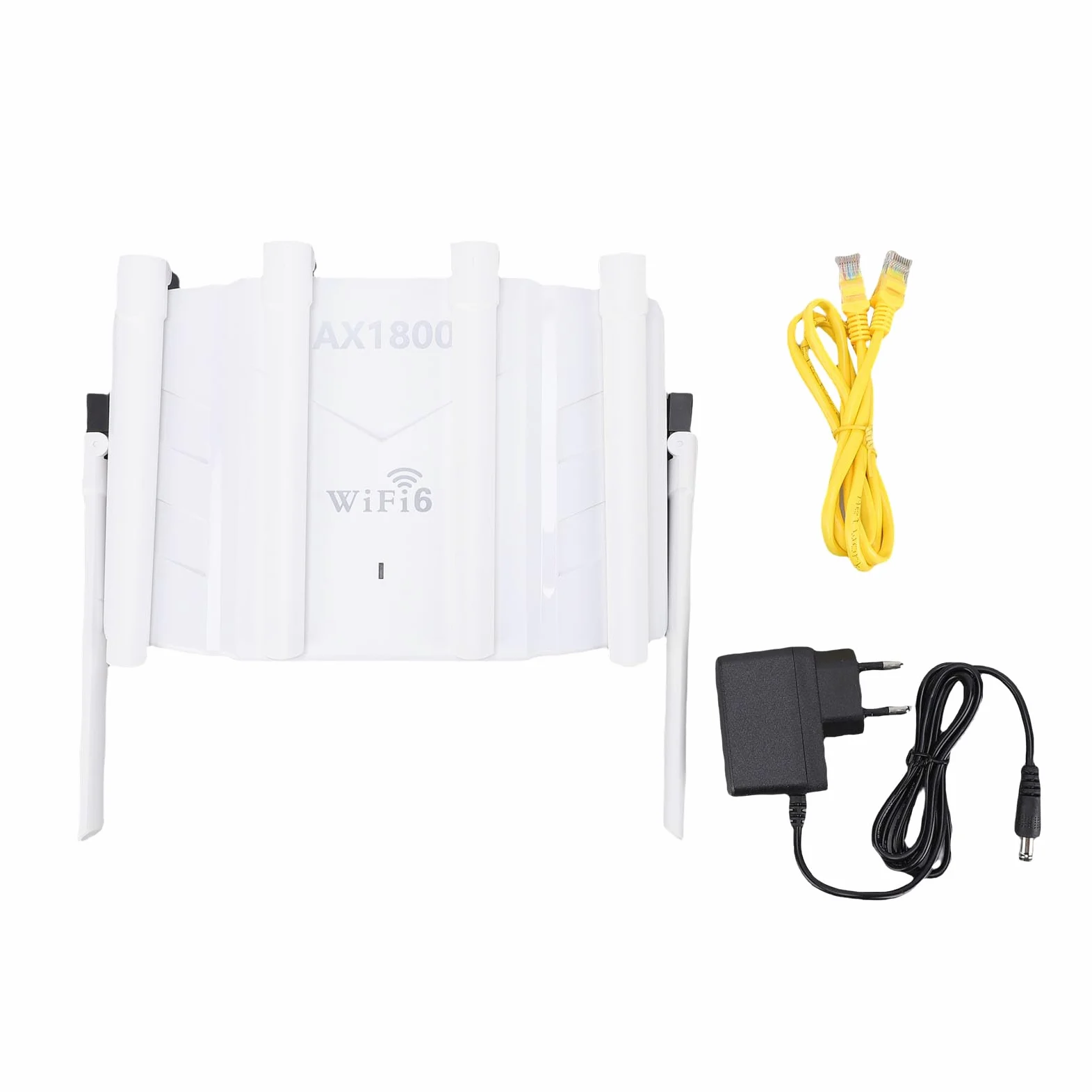 Routeur WiFi 6, Routeur sans Fil Gigabit Quad Core 1,5 GHz avec 6 Antennes à Gain élevé et Support maillé, pour Un Usage Domestique et Professionnel (Prise UE)