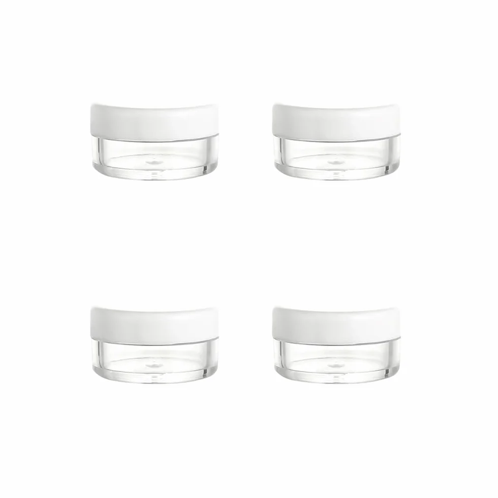 Contenants Cosmétiques de Voyage 4 Pièces Mini Pots Ronds Vides pour Crème Échantillons Poudre Baume à Lèvres