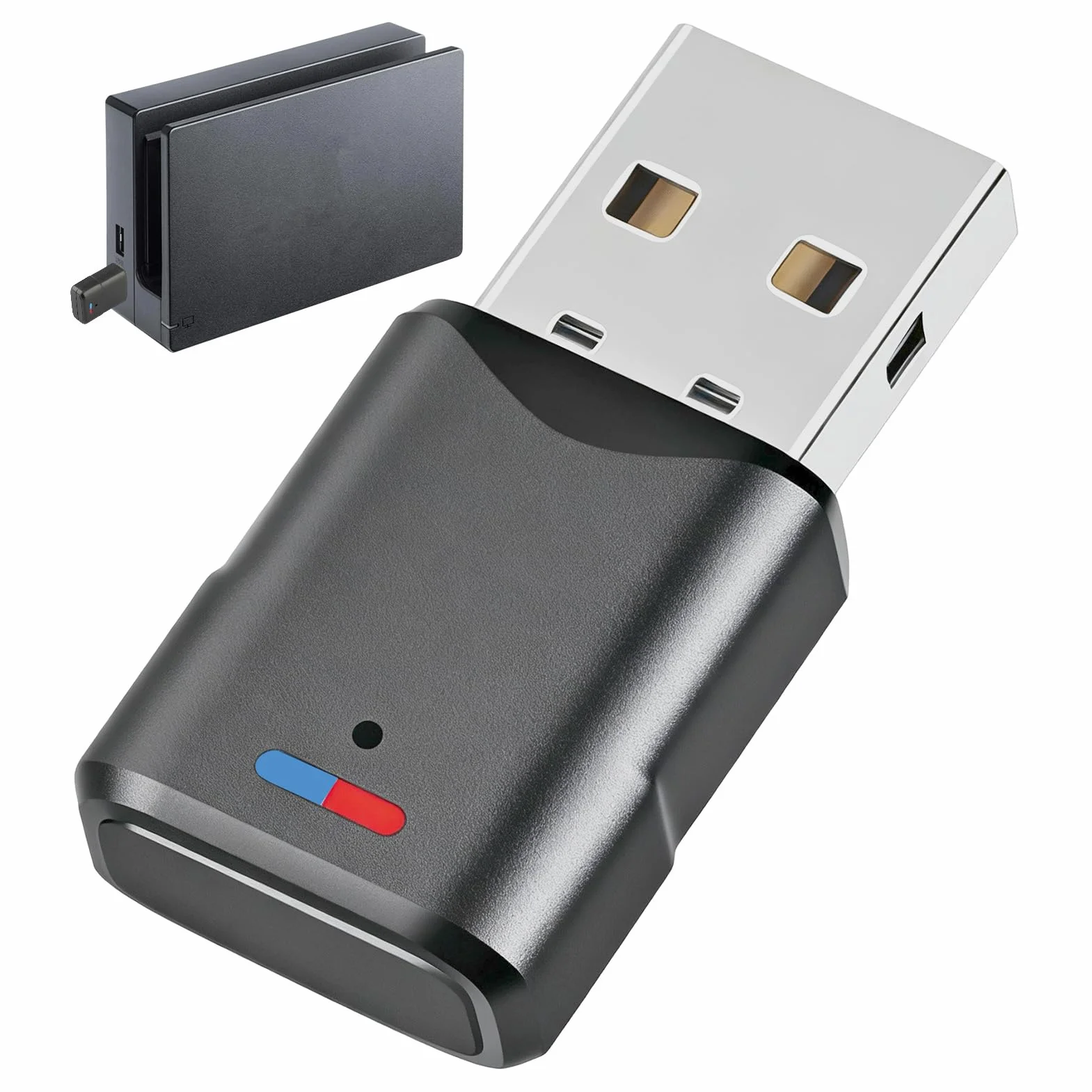 Adaptateur Bluetooth 5.3 USB Dongle pour PS5 PS4 PC Switch Mac Double Appairage Faible Latence