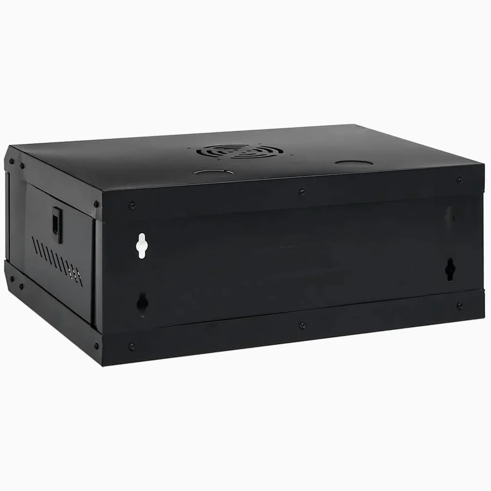 4U Armoire réseau murale 19" IP20 Noir 53 x 40 x 21 cm pour serveur NAS Boîtier de disque dur Stockage Cloud Sauvegarde réseau domestique Bureau à domicile