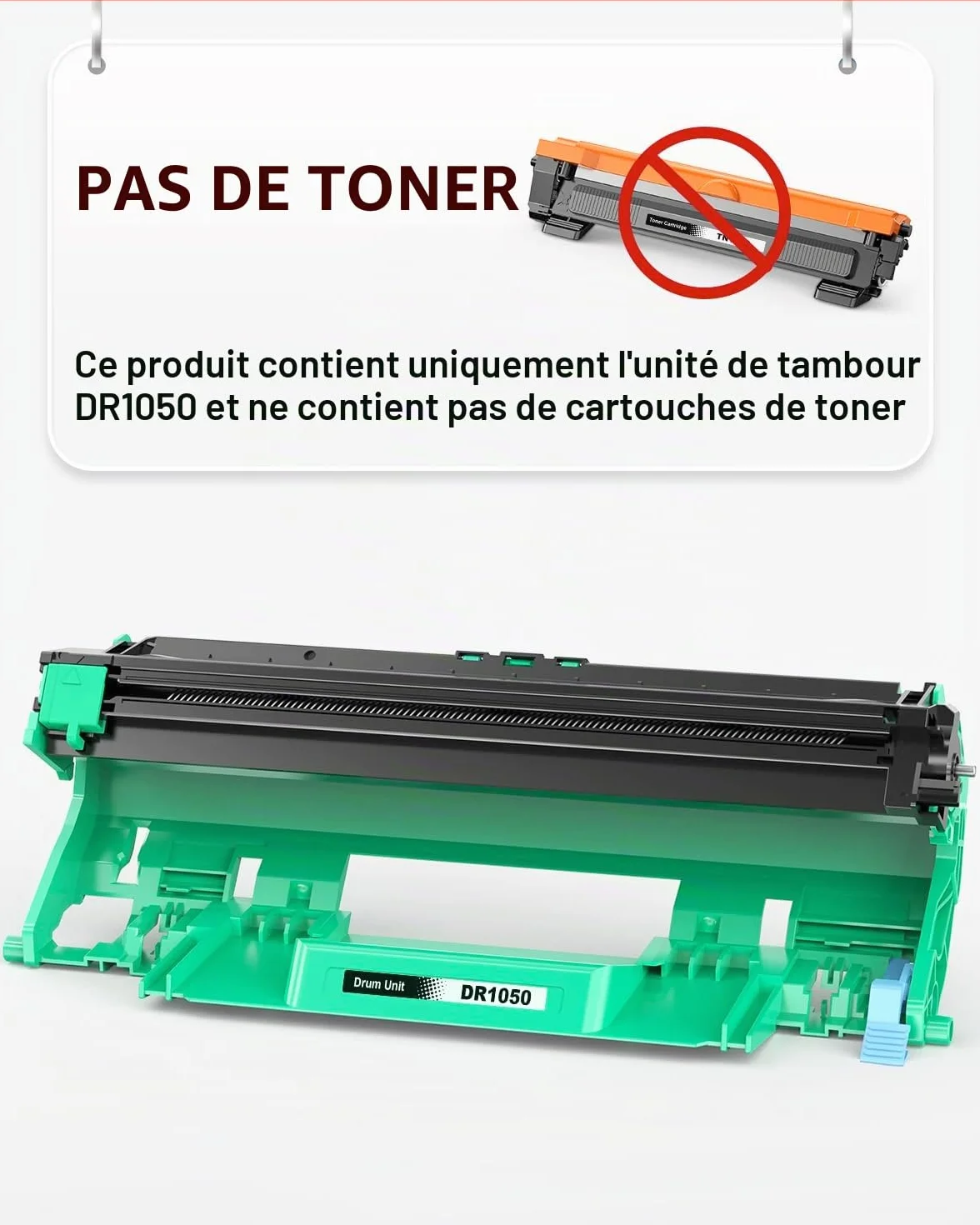 Tambour Compatible Brother DR-1050 DR1050 TN-1050 pour MFC-1910W DCP-1612W DCP-1610W DCP-1510 MFC-1810 HL-1110 HL-1210W DCP-1512 HL-1212W HL-1112 1 Pack