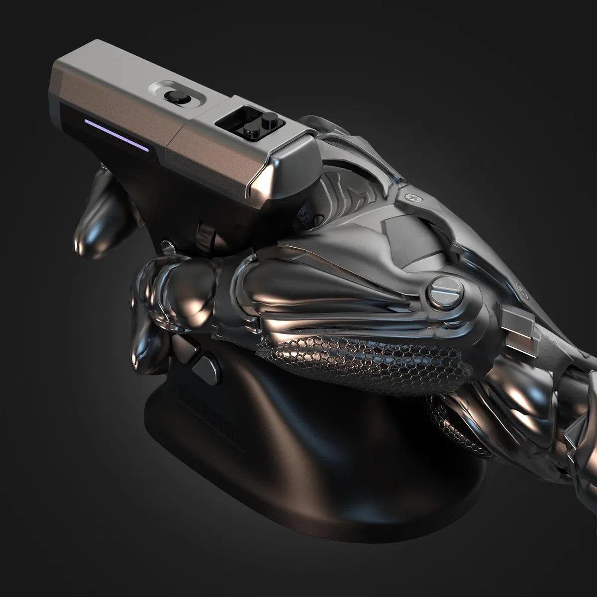 ErgoStrike7 : Souris Gaming FPS Nouvelle génération avec Retour de recul (Noire) - Souris Ergonomique Verticale pour PC, sans Fil/Filaire USB
