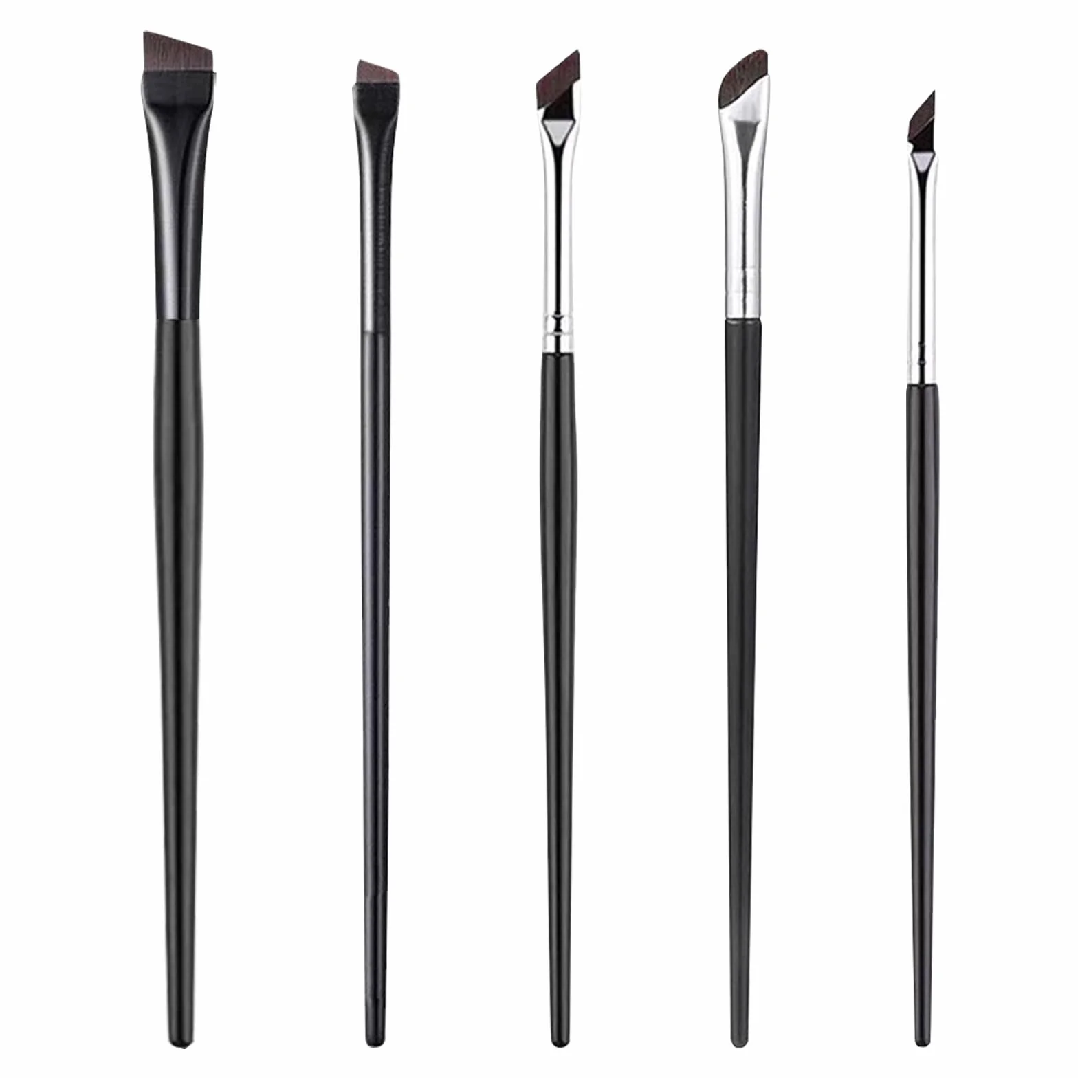 Flintronic Pinceaux à Maquillage Lot de 5 Professionnel Pinceau Eye-liner Biseauté Yeux Fards à Paupières Sourcils Contour des Lèvres