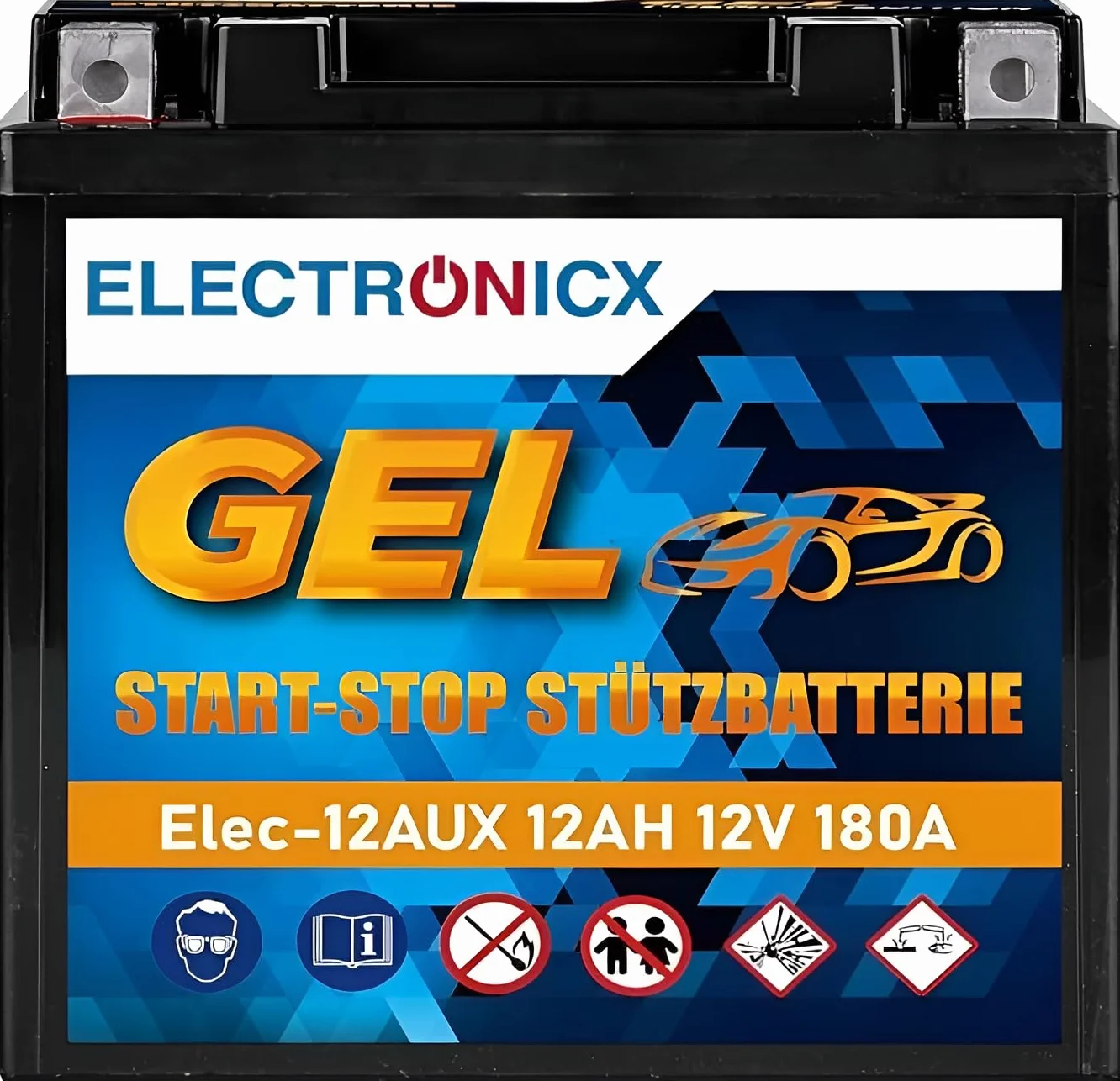 Electronicx batterie de soutien GEL 12V 12Ah Premium Longlife pour Mercedes-Benz, BMW