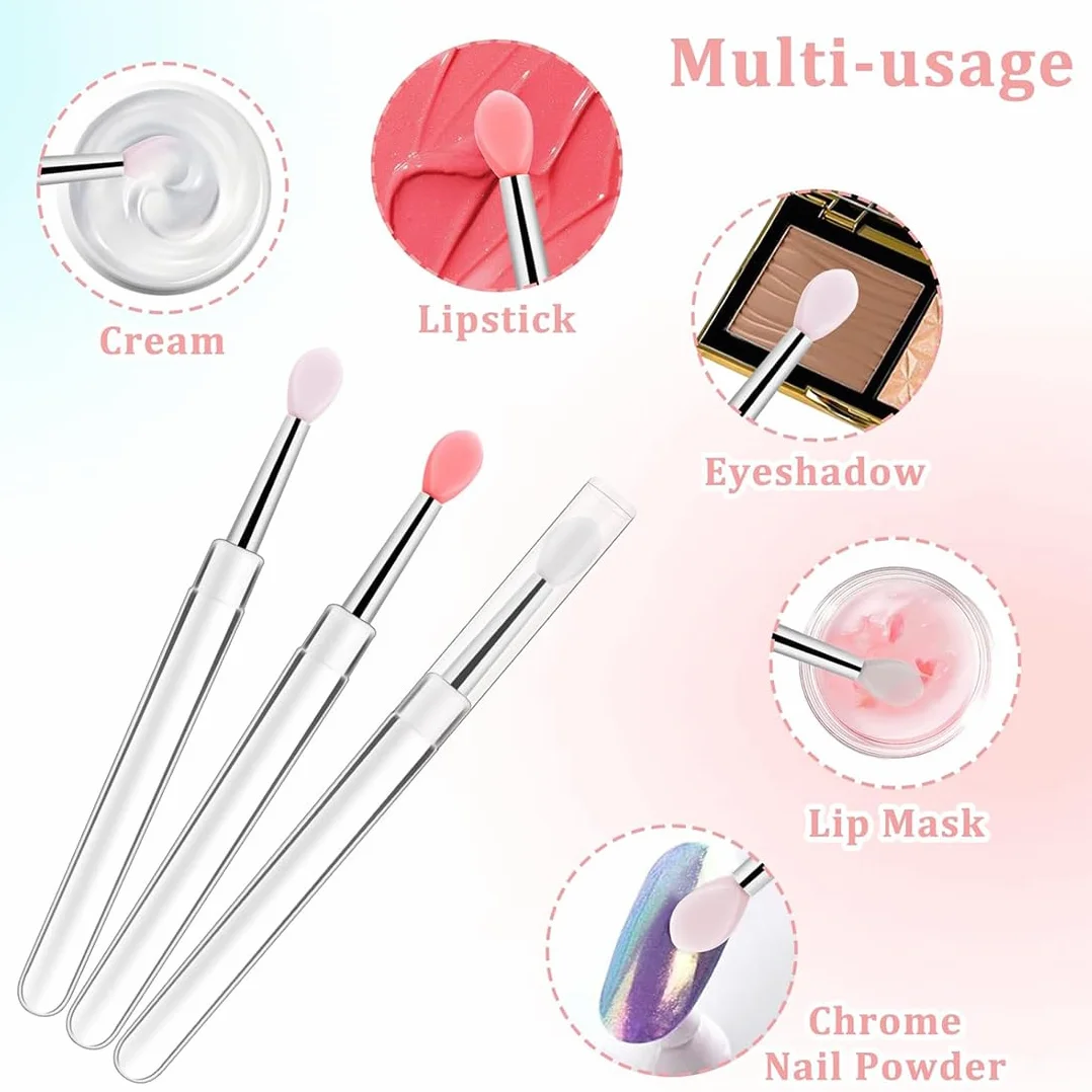 Pinceaux réutilisables pour les lèvres - applicateurs bâtonnets et brosse, pinceaux exfoliants en silicone doux, pour maquillage précis des lèvres
