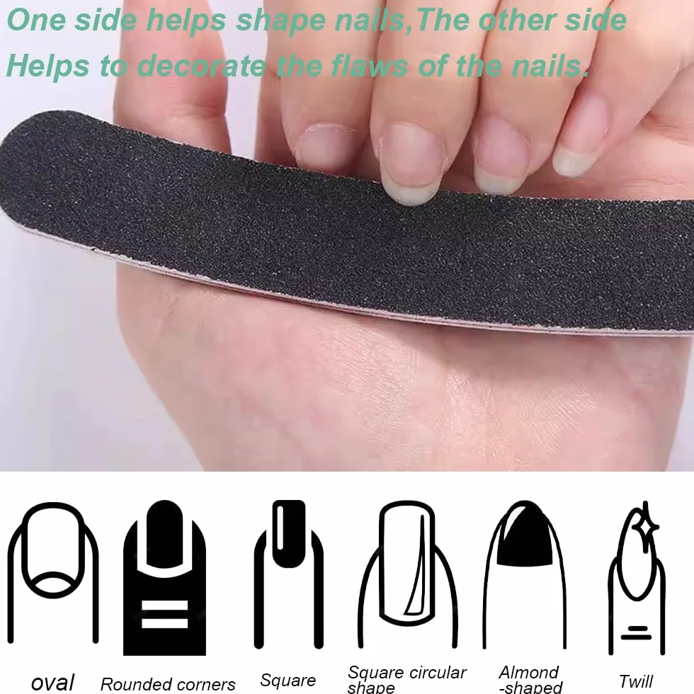 Limes à Ongles Professionnelles 4 Pcs Incurvé Banane Double Face