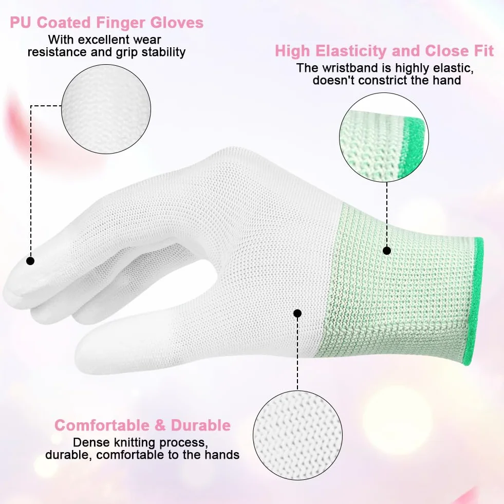 Gants Résistants à la Chaleur, Gants de Protection Thermique avec Doigts en PU pour Coiffure