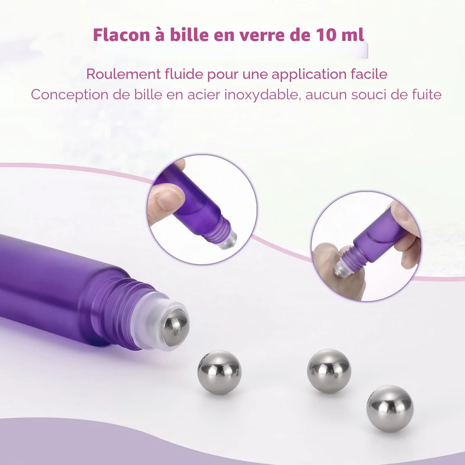 Lot de 8 Roll On Huile Essentielle Vide Bouteille 10ML, Bouteilles en Verre, Flacon Rechargeable pour Parfum Massage