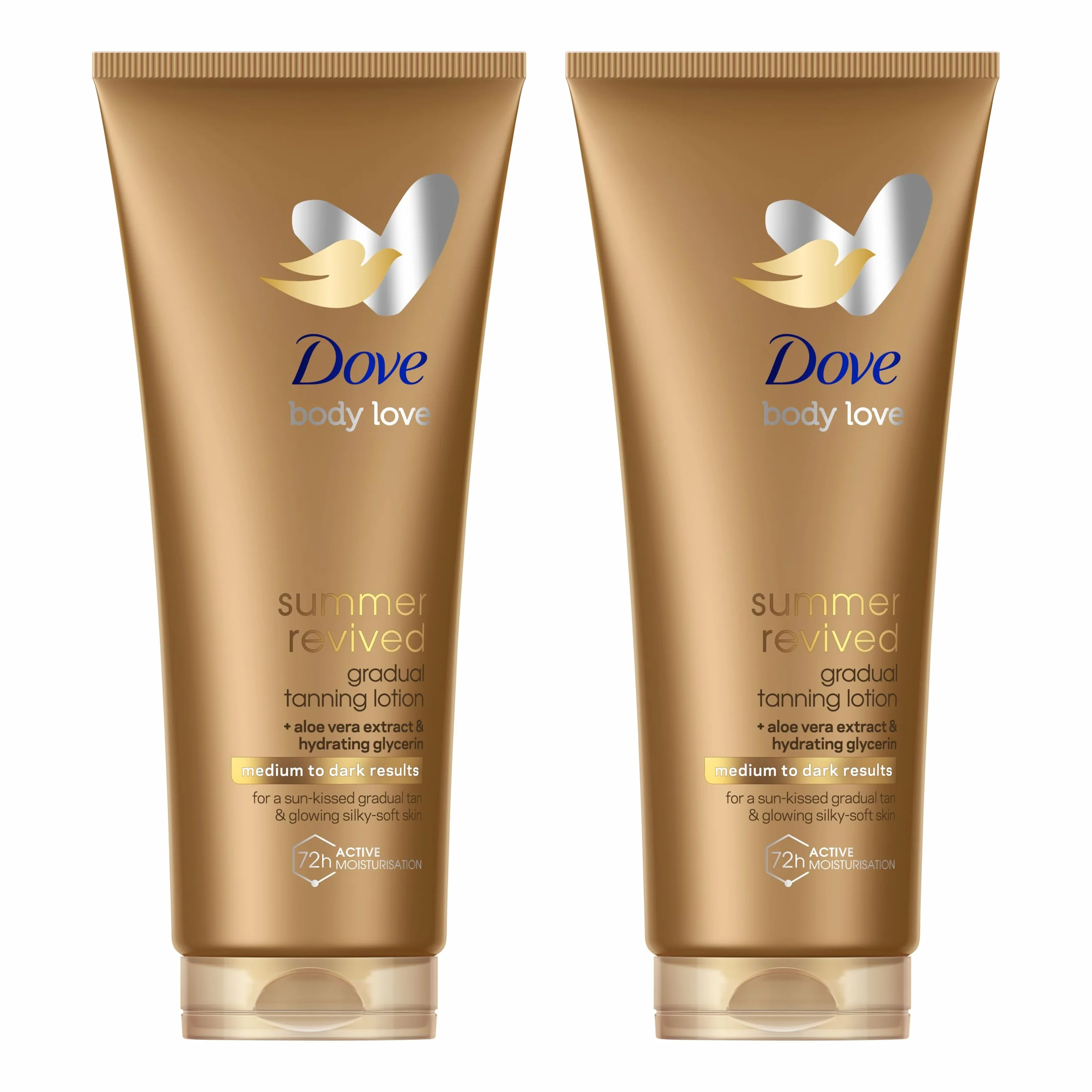 Dove Lotion Corporelle Autobronzante Summer Revived Peaux Claires et Moyennes Bronzage Progressif 72H Hydratation 2x200ml