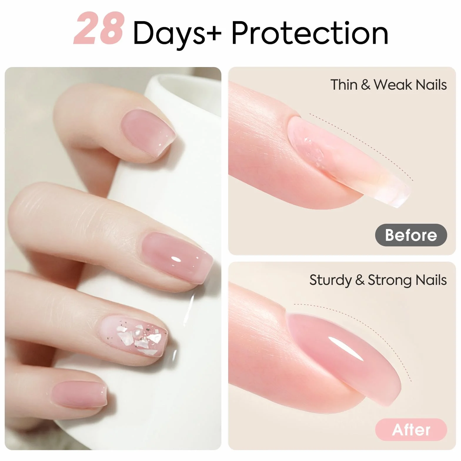 CANNI Gel Construction Ongle UV Quick Builder Gel Rose doux Soft Pink Vernis Gel UV Semi Permanent pour Réparation de Manucure Kit Nail Extension