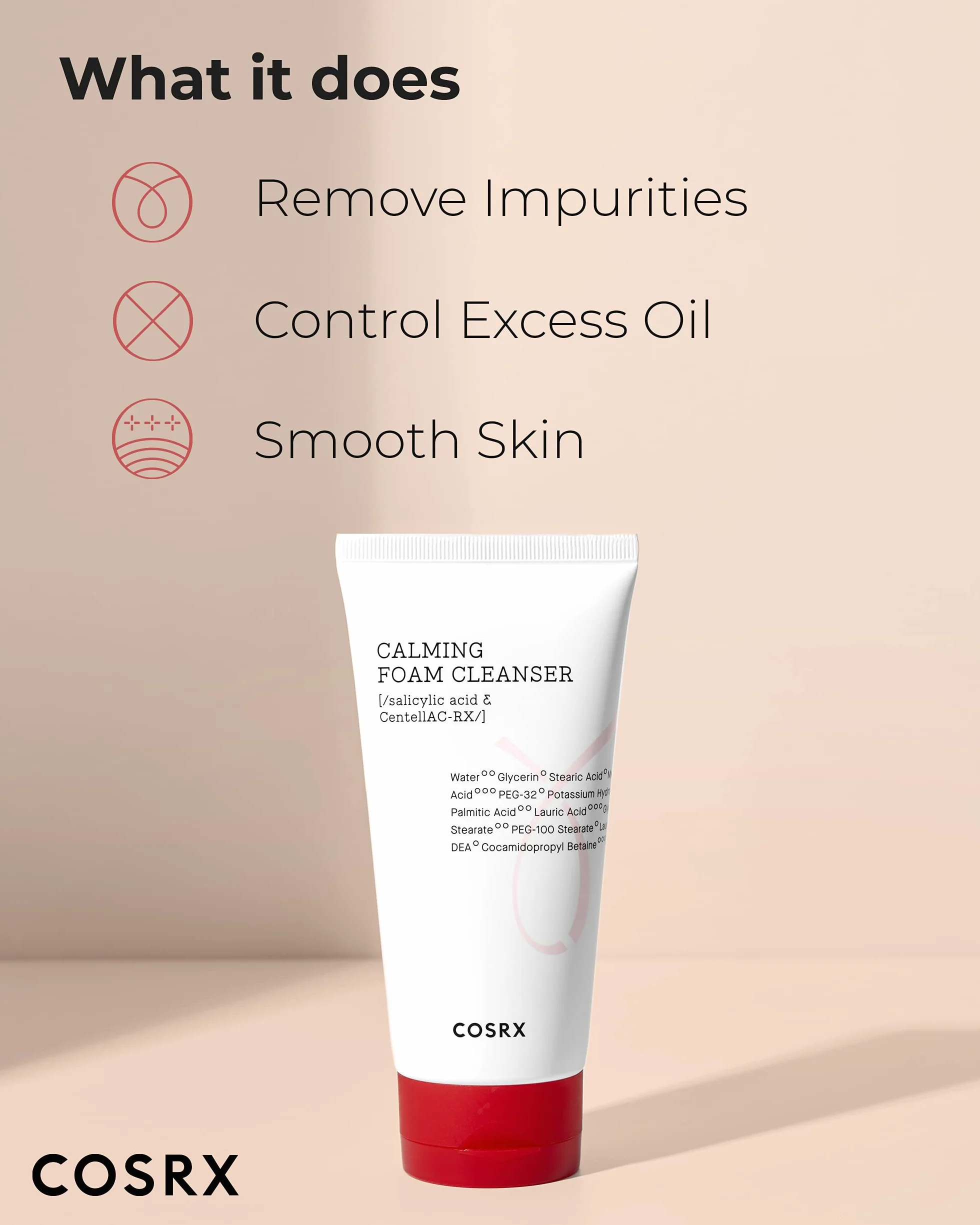 COSRX AC Collection Calming Foam Cleanser 150ml Facial Cleanser for Acne Prone Skin Sensitive Blemish Prone Skin
